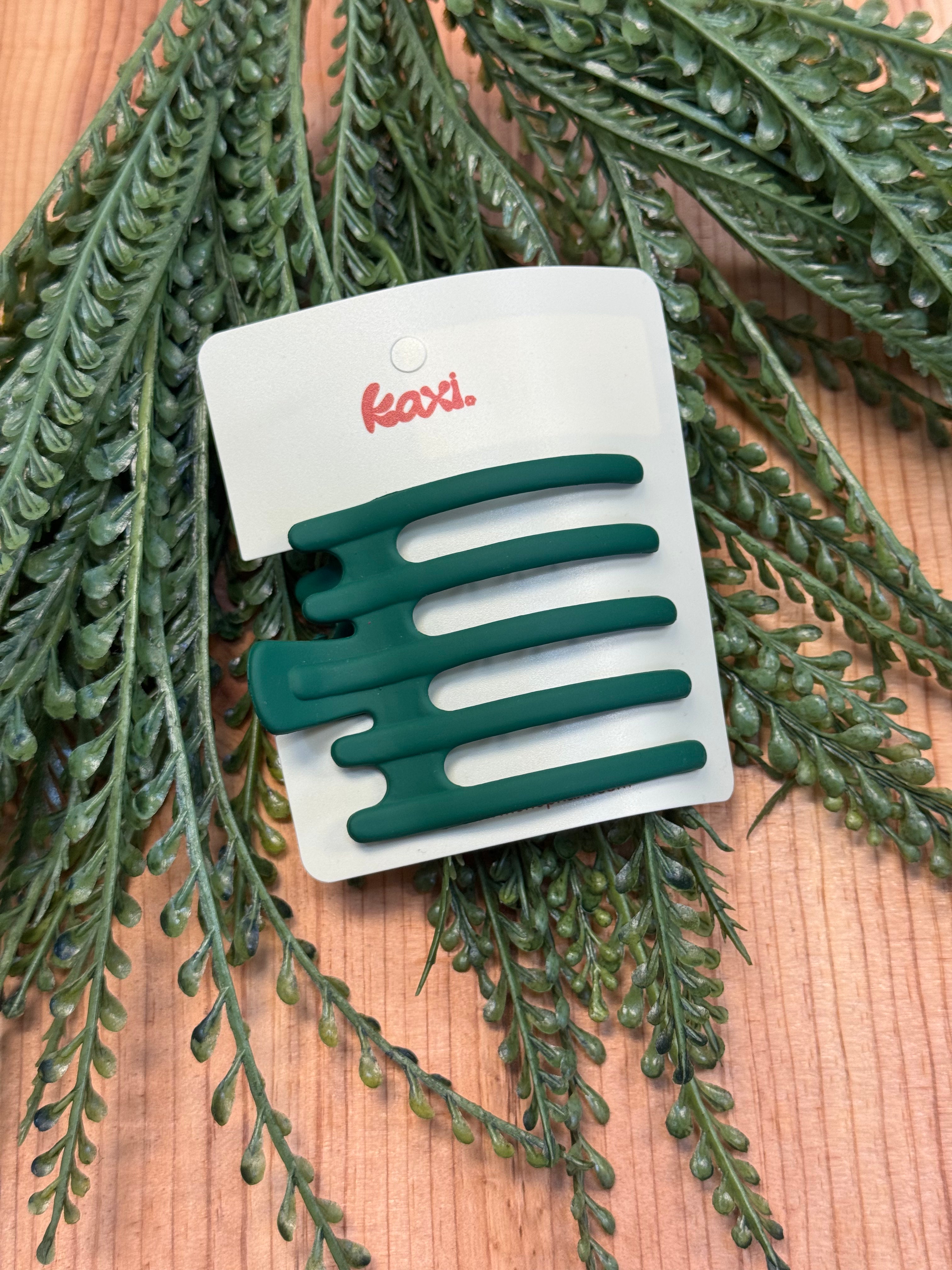KAXI Wide Lay Down Claw Clip-Green-Hair Accessories-zad-The Silo Boutique, Women's Fashion Boutique Located in Warren and Grand Forks North Dakota