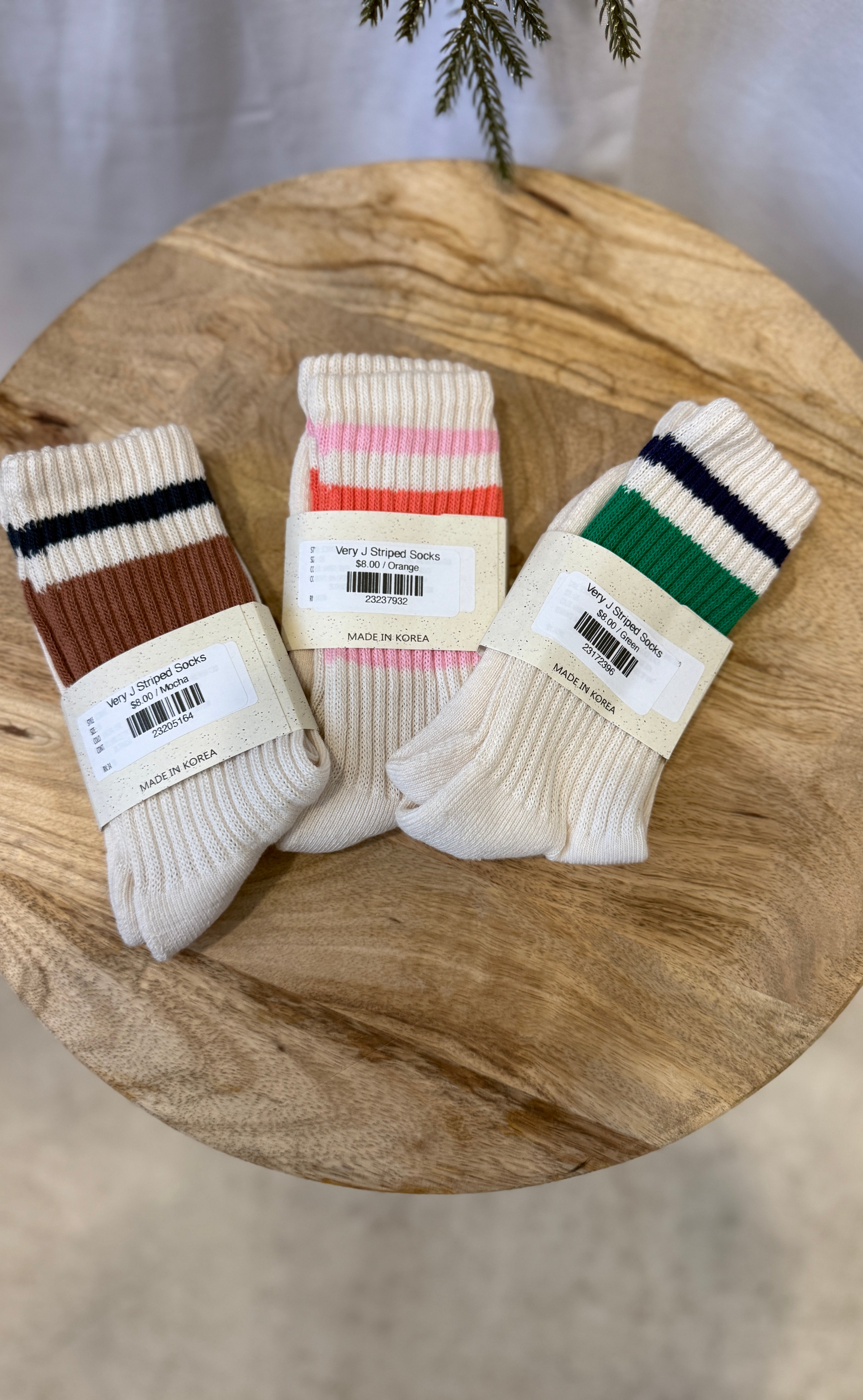 Very J Striped Socks-Socks-very j-The Silo Boutique, Women's Fashion Boutique Located in Warren and Grand Forks North Dakota