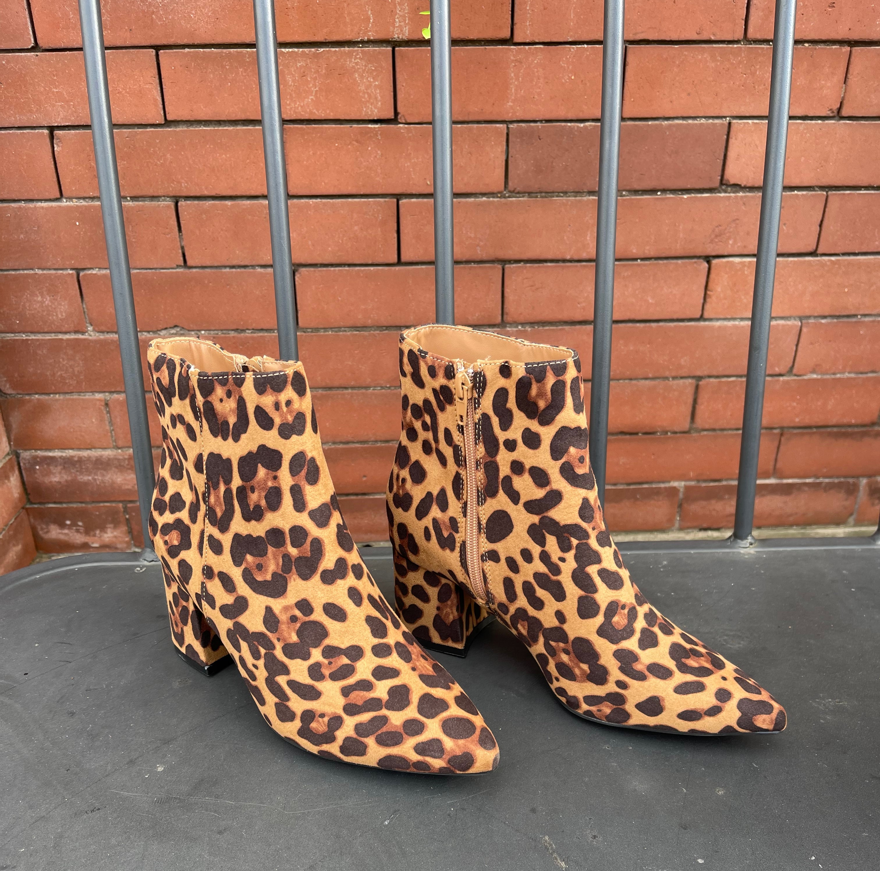 Bamboo Mode Leopard Bootie-Final Sale-Boots-bamboo-The Silo Boutique, Women's Fashion Boutique Located in Warren and Grand Forks North Dakota