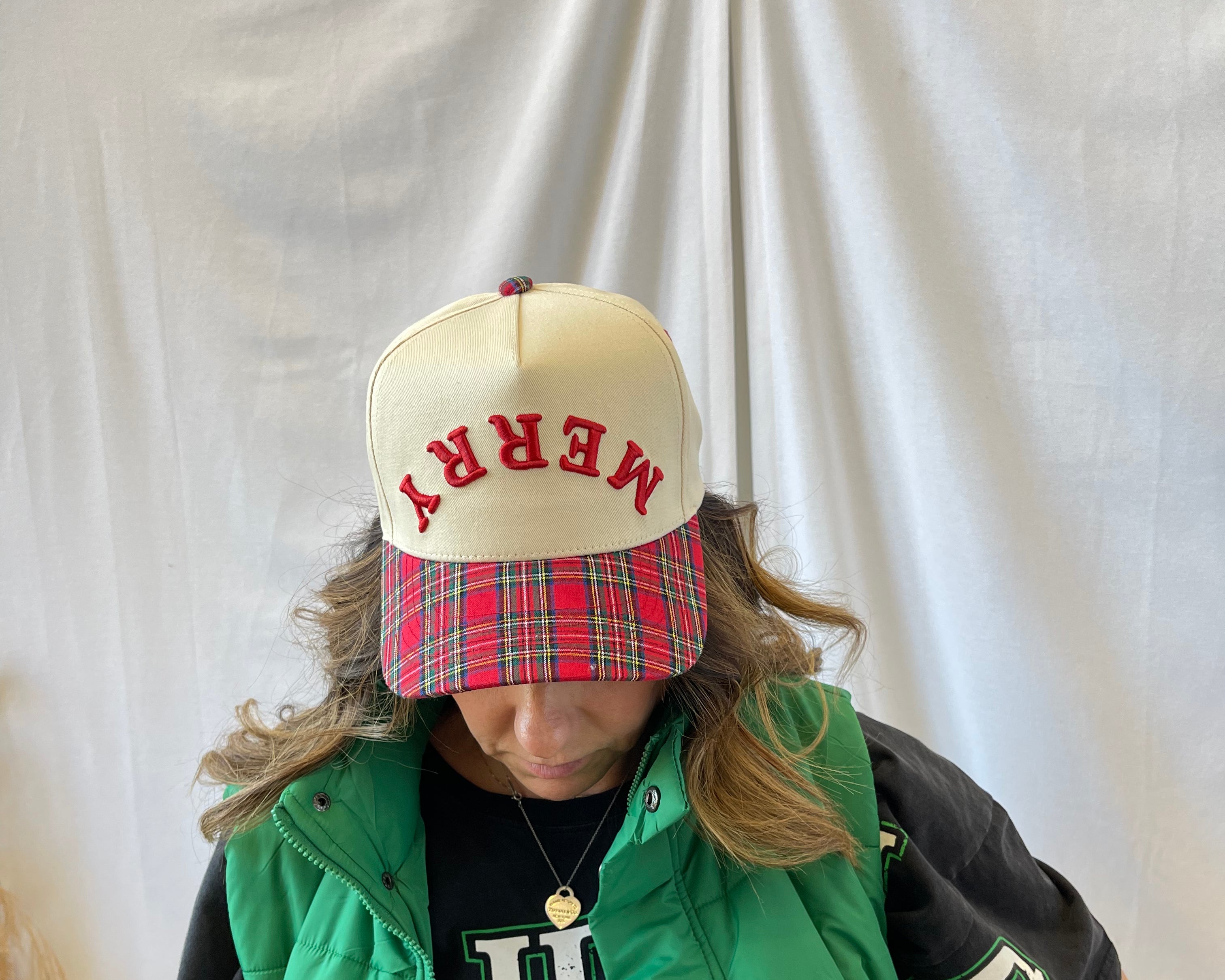 Merry Plaid Hat-Hats-Summer Tees-The Silo Boutique, Women's Fashion Boutique Located in Warren and Grand Forks North Dakota