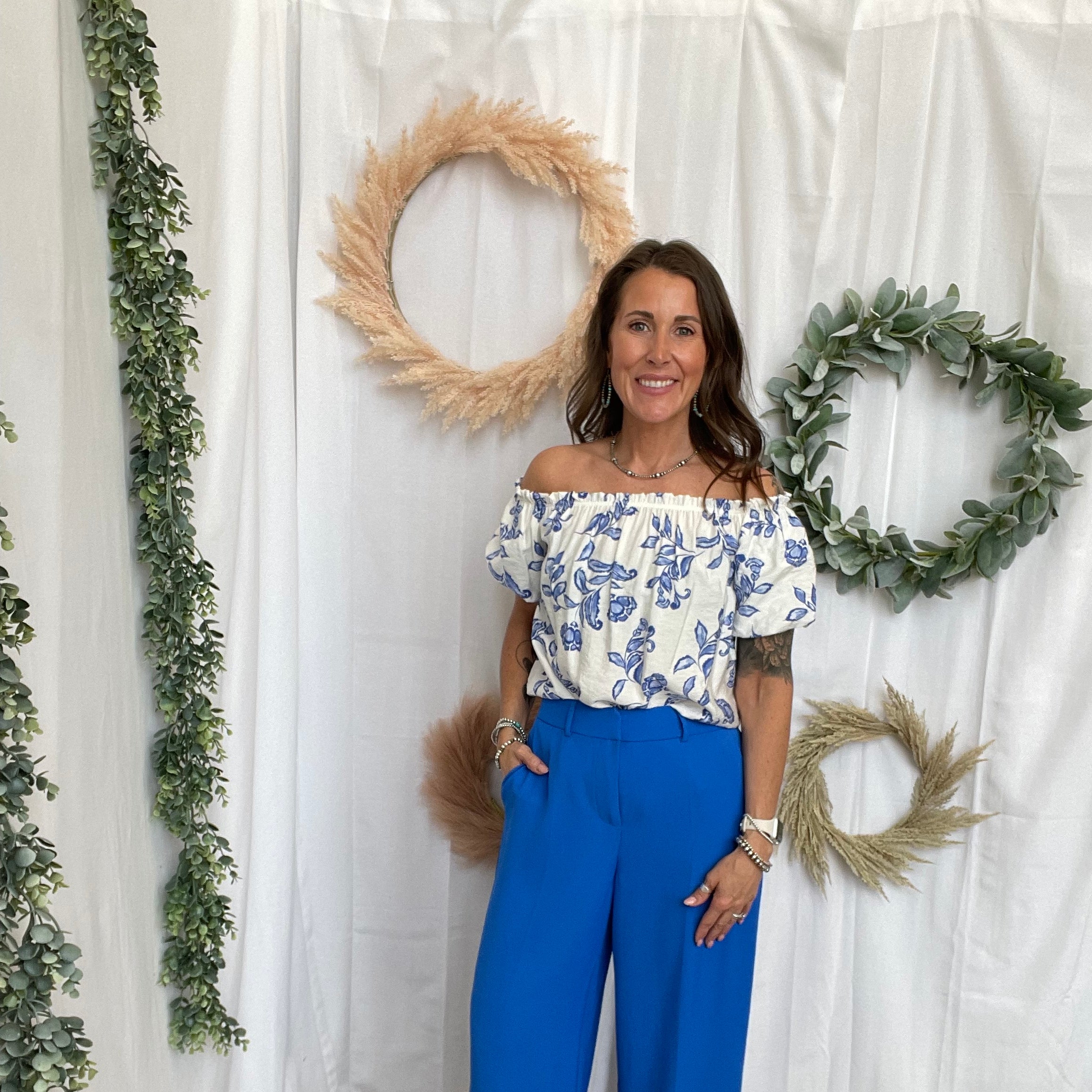 Skies Trouser Pants-Blue-Pants-skies are blue-The Silo Boutique, Women's Fashion Boutique Located in Warren and Grand Forks North Dakota