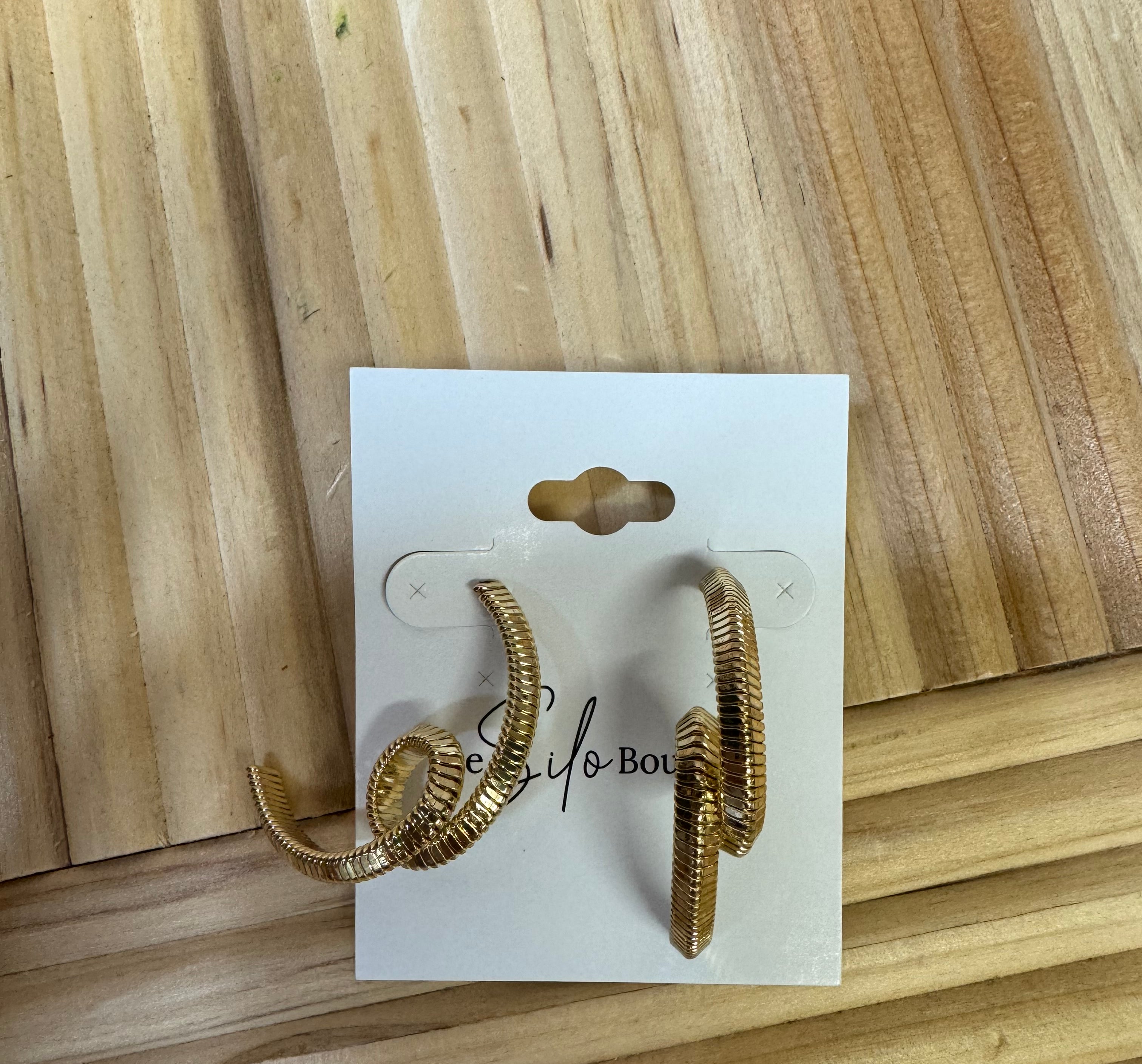 Textured Twist Hoop Earrings-earrings-Fame-The Silo Boutique, Women's Fashion Boutique Located in Warren and Grand Forks North Dakota