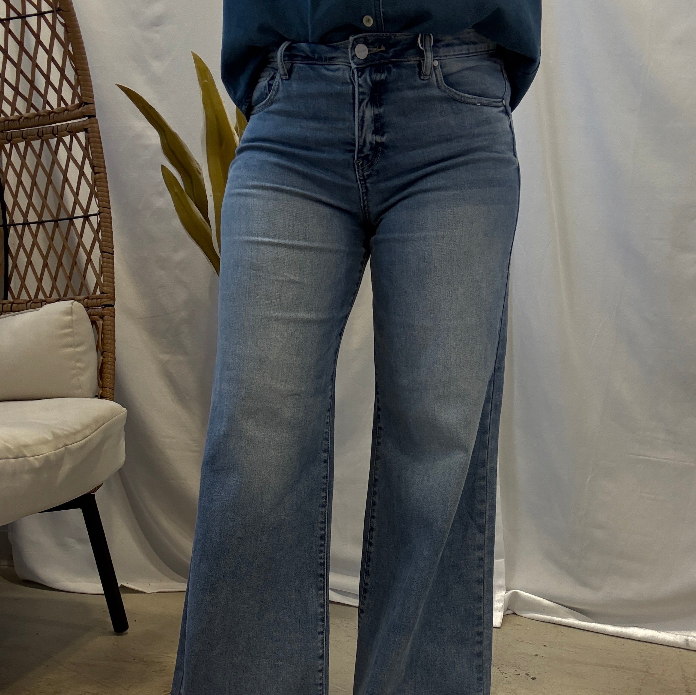 Risen Light Wash Ankle Pallazo Jeans-Jeans-risen-The Silo Boutique, Women's Fashion Boutique Located in Warren and Grand Forks North Dakota