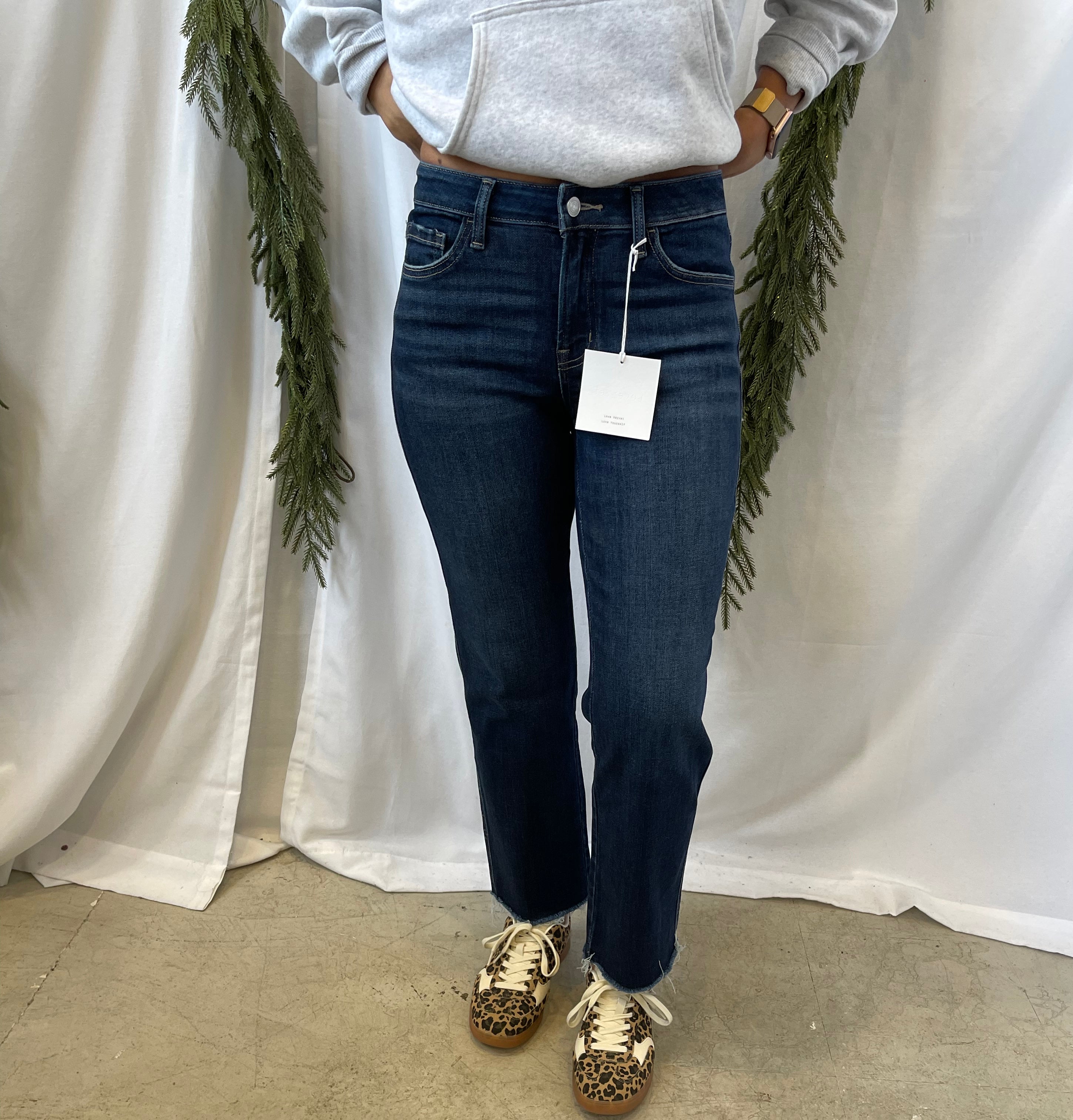 Lovervet Reunite Dark Ankle Straight Jeans-Jeans-lovervet-The Silo Boutique, Women's Fashion Boutique Located in Warren and Grand Forks North Dakota