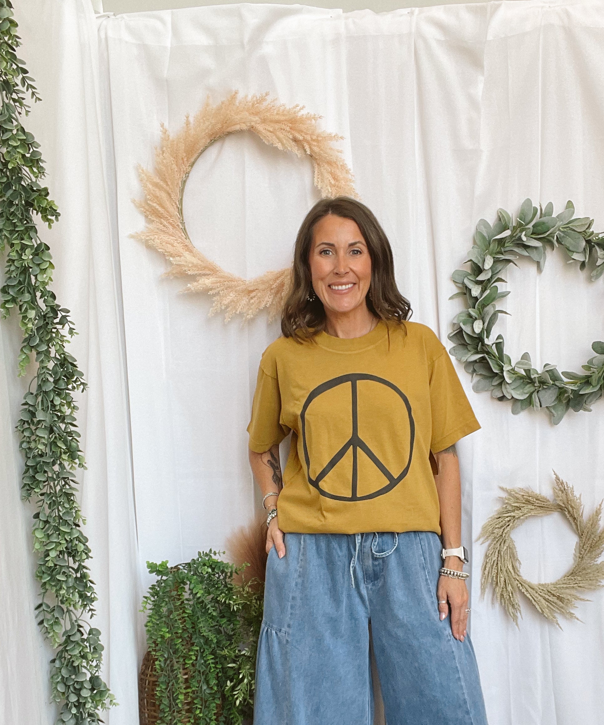 Peace & Never Regret Kindness Tee-Graphic Tees-southern bliss-The Silo Boutique, Women's Fashion Boutique Located in Warren and Grand Forks North Dakota