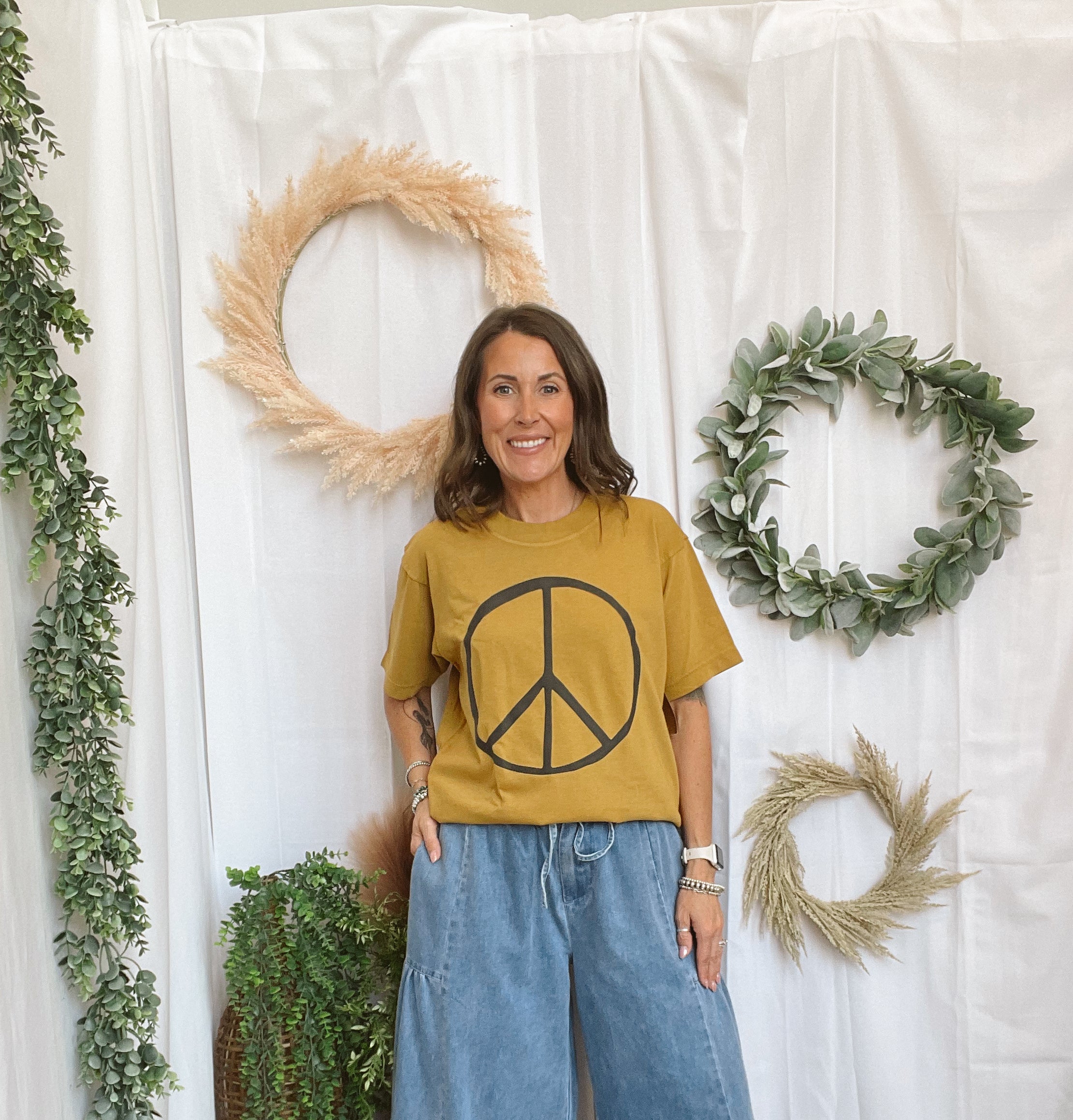 Peace & Never Regret Kindness Tee-Graphic Tees-southern bliss-The Silo Boutique, Women's Fashion Boutique Located in Warren and Grand Forks North Dakota
