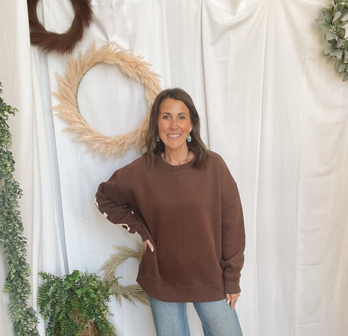 Be Yourself Oversized Sweatshirt-Brown-Sweatshirts-jade by jane-The Silo Boutique, Women's Fashion Boutique Located in Warren and Grand Forks North Dakota