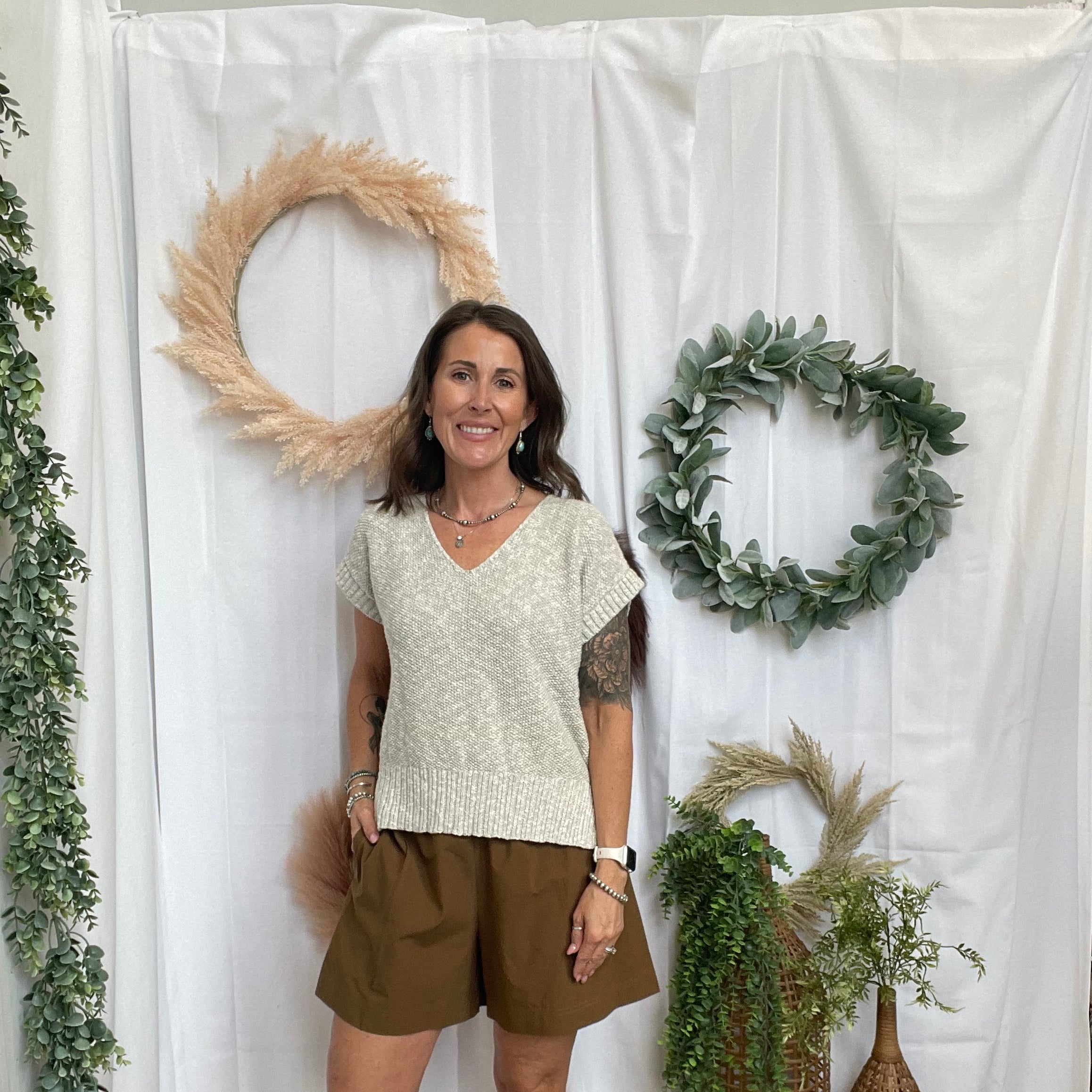 Leslie Paperbag Shorts-Deep Olive-Final Sale-Shorts-fun2fun-The Silo Boutique, Women's Fashion Boutique Located in Warren and Grand Forks North Dakota