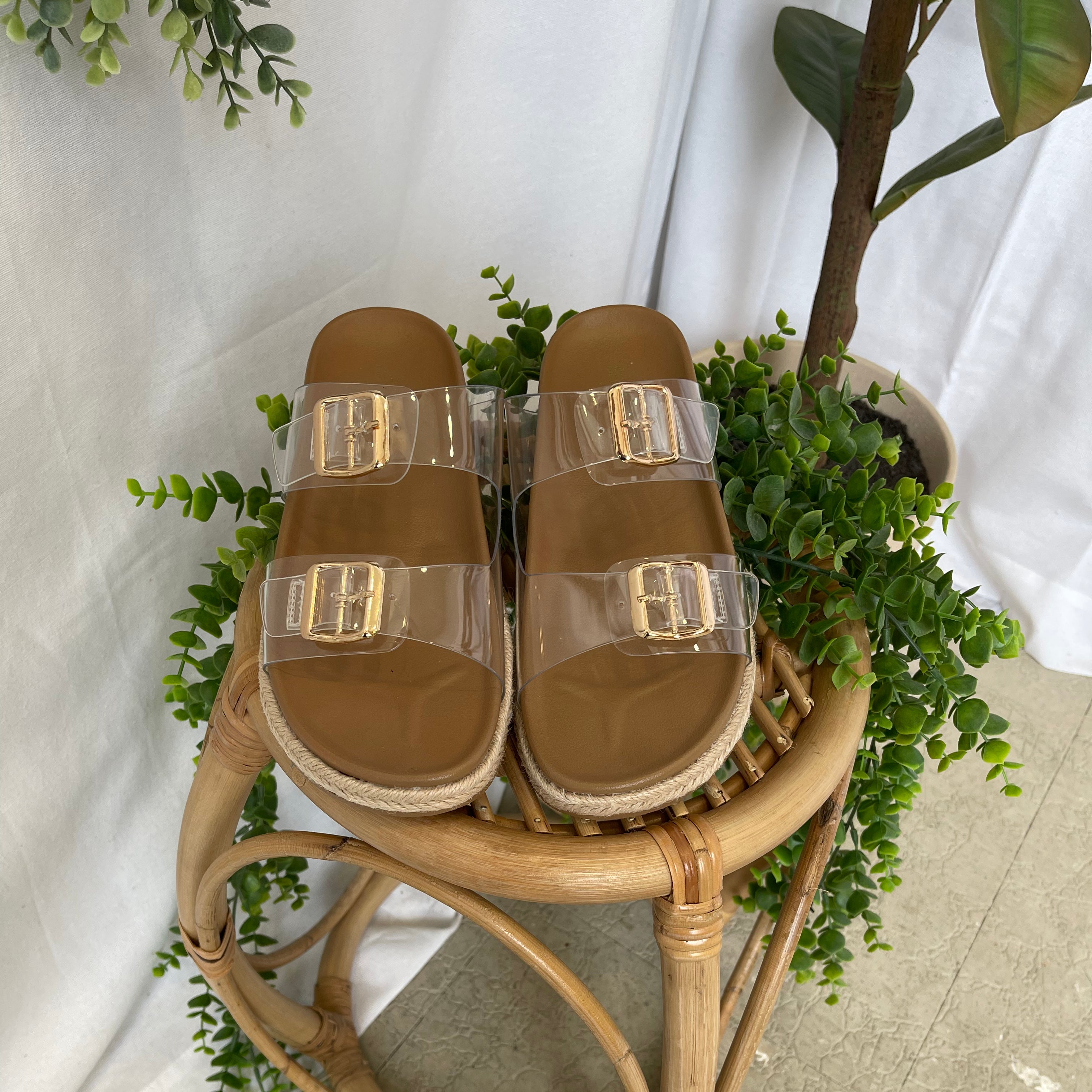 Soda Crest Clear Sandal-Shoes-soda-The Silo Boutique, Women's Fashion Boutique Located in Warren and Grand Forks North Dakota
