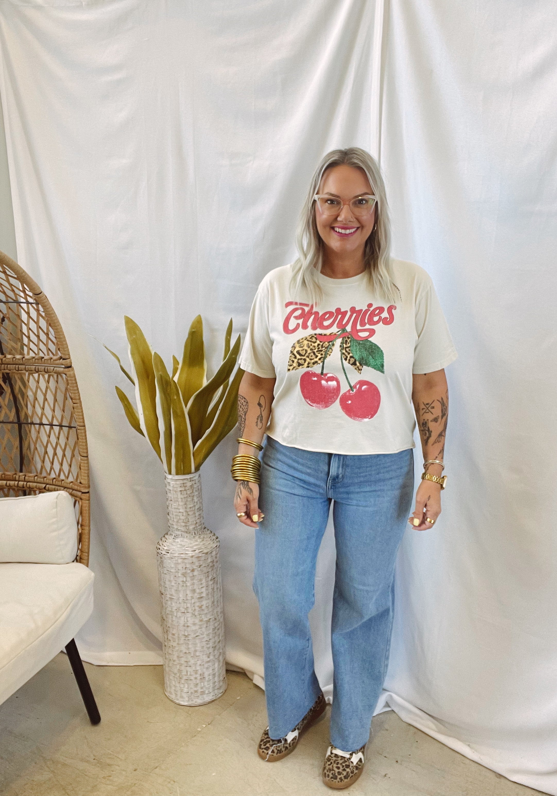 Cherries Graphic Tee-Final Sale-Graphic Tees-zutter-The Silo Boutique, Women's Fashion Boutique Located in Warren and Grand Forks North Dakota