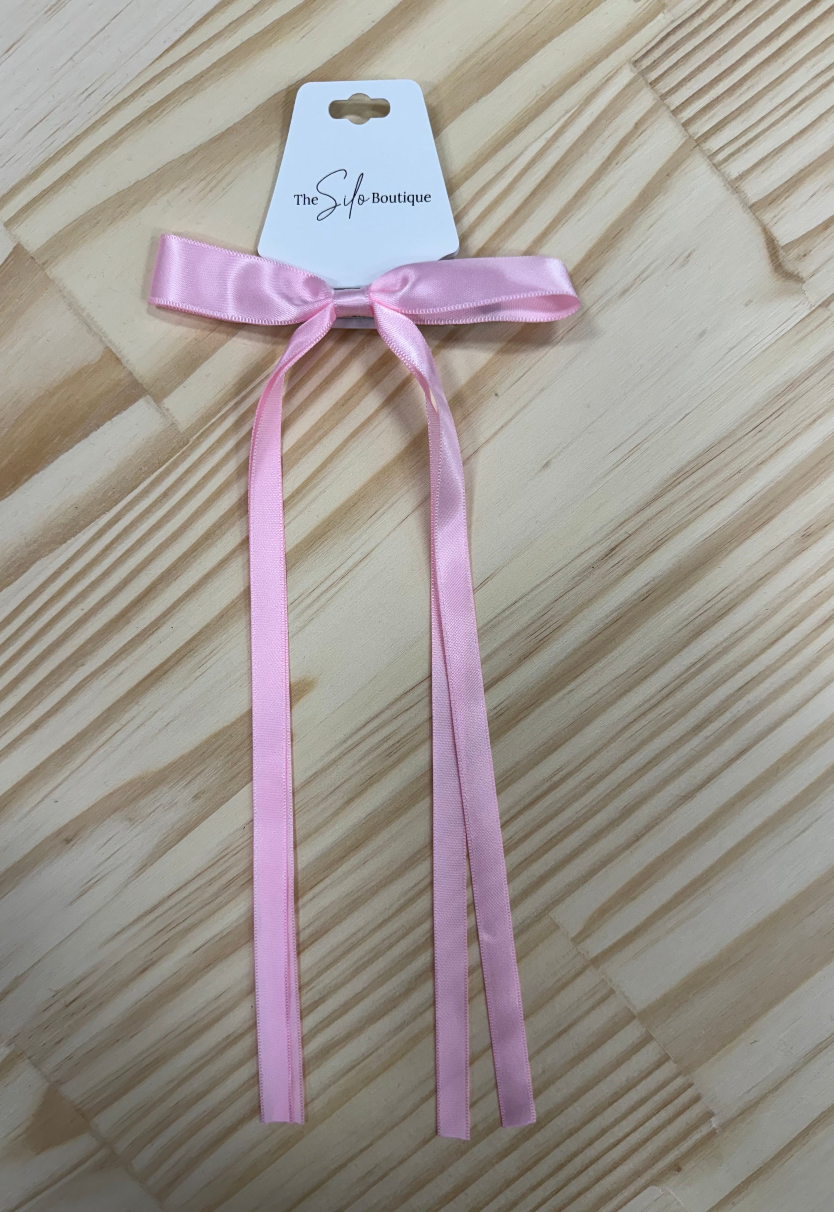 Satin Hair Bow-Hair Accessories-wall to wall-The Silo Boutique, Women's Fashion Boutique Located in Warren and Grand Forks North Dakota