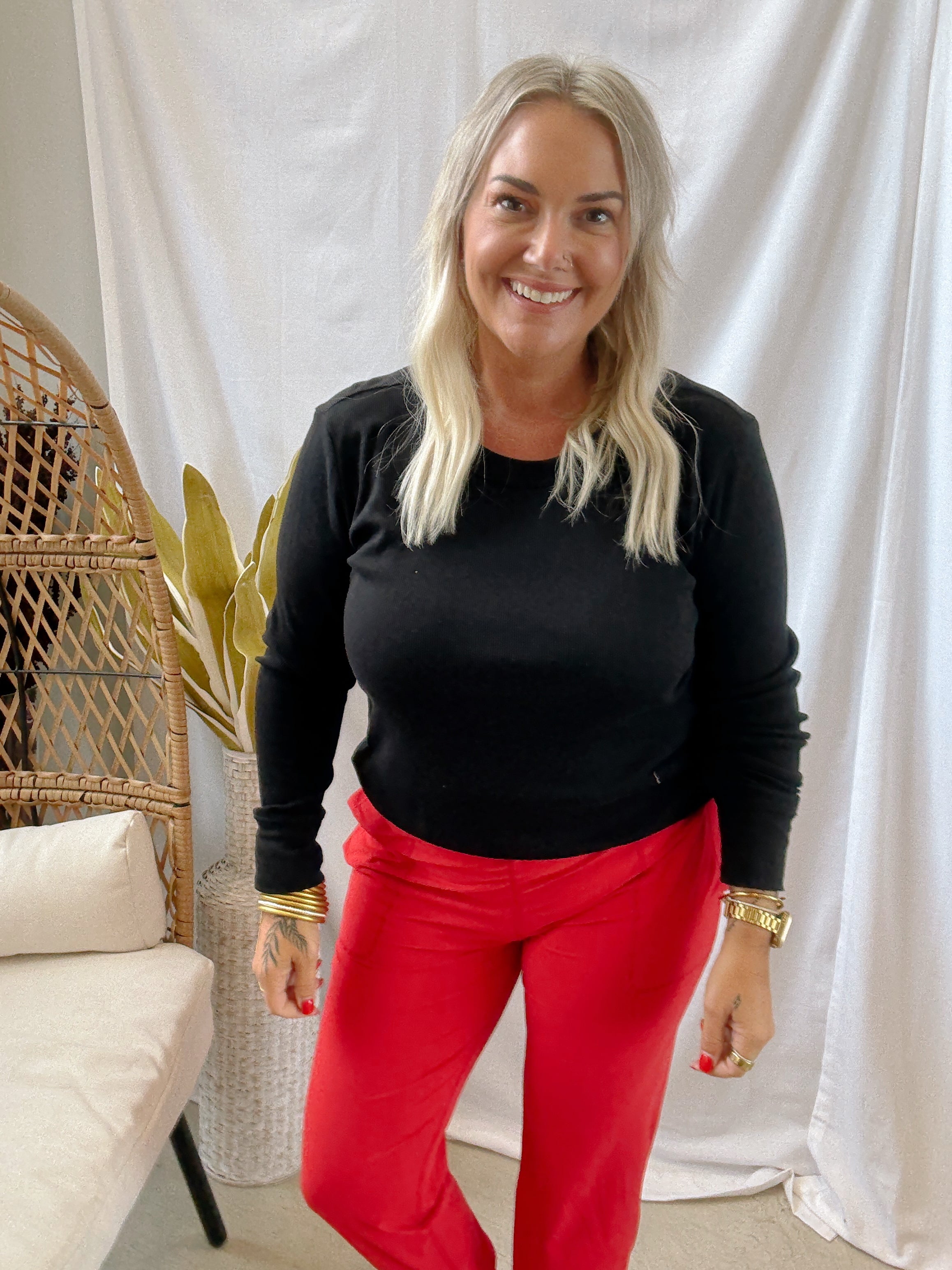 Be Cool Ribbed Long Sleeve Top-Long Sleeve Tops-be cool-The Silo Boutique, Women's Fashion Boutique Located in Warren and Grand Forks North Dakota