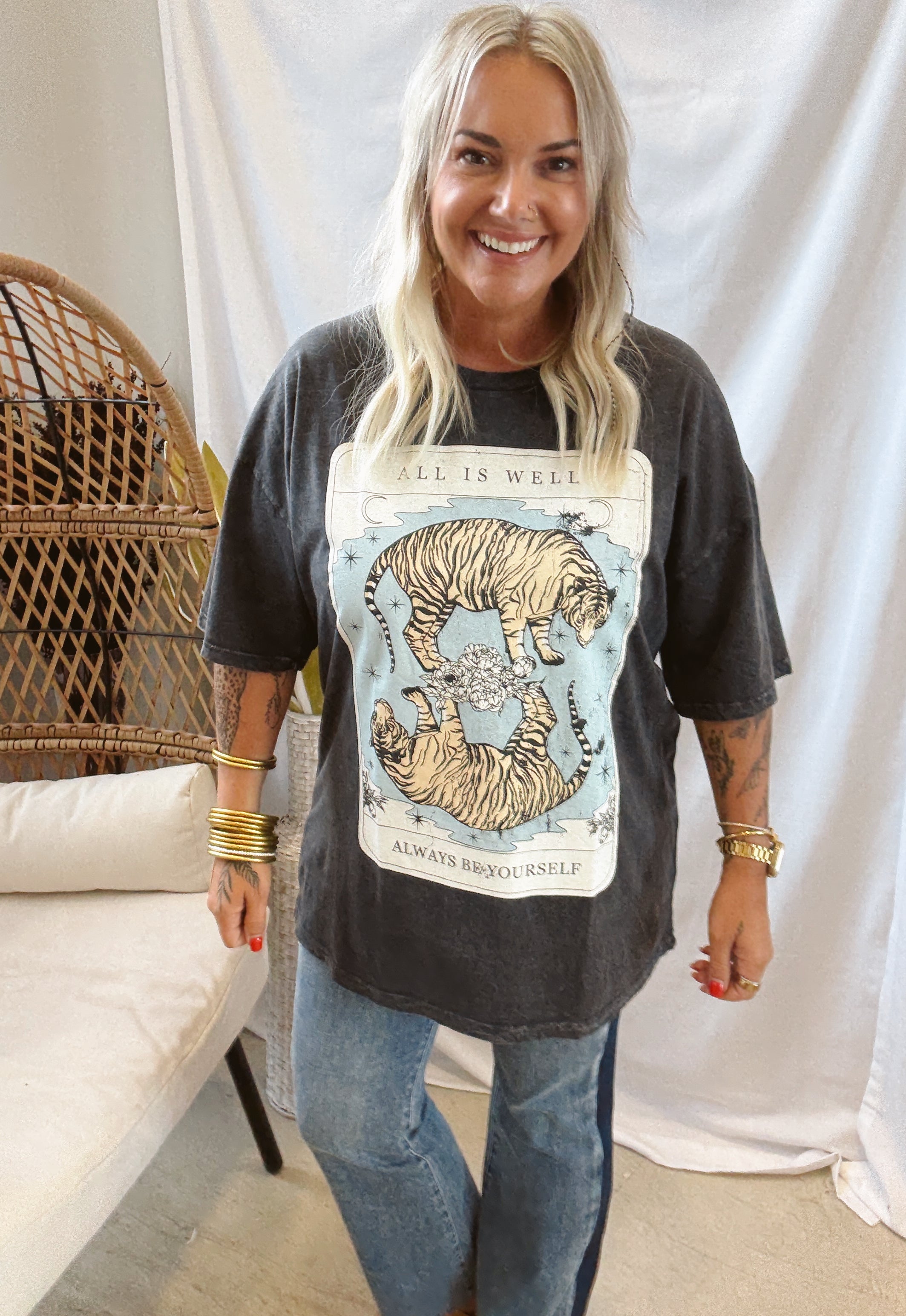 All is Well Be Yourself Tarot Tee-Graphic Tees-promesa-The Silo Boutique, Women's Fashion Boutique Located in Warren and Grand Forks North Dakota