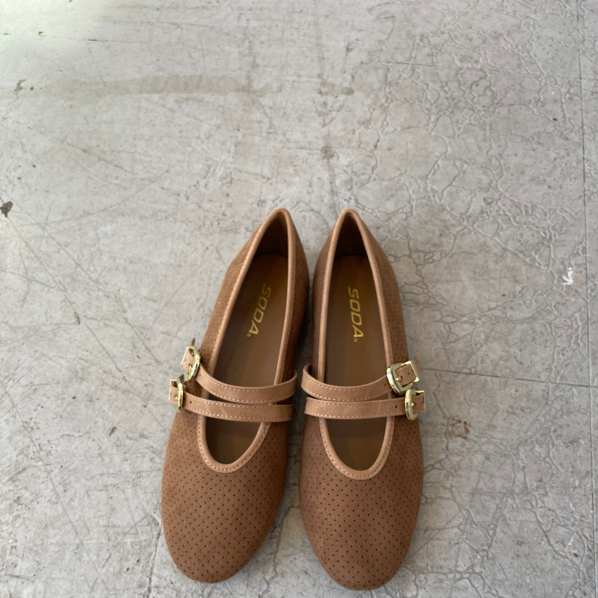 Soda Glory Flat Shoe-Tan-Sandals-soda-The Silo Boutique, Women's Fashion Boutique Located in Warren and Grand Forks North Dakota