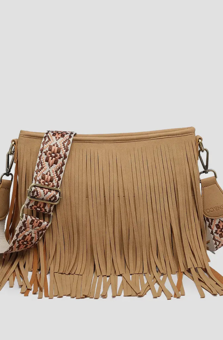 Jen and Co Sadie Suede Fringe Crossbody-Crossbody Purses-Jen and Co-The Silo Boutique, Women's Fashion Boutique Located in Warren and Grand Forks North Dakota
