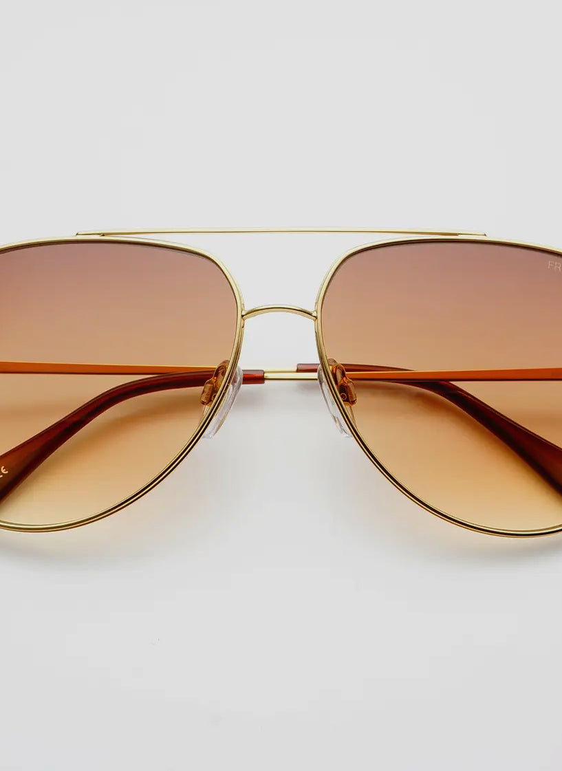 Freyrs Max Gold/Brown Sunglasses-Sunglasses-freyers-The Silo Boutique, Women's Fashion Boutique Located in Warren and Grand Forks North Dakota
