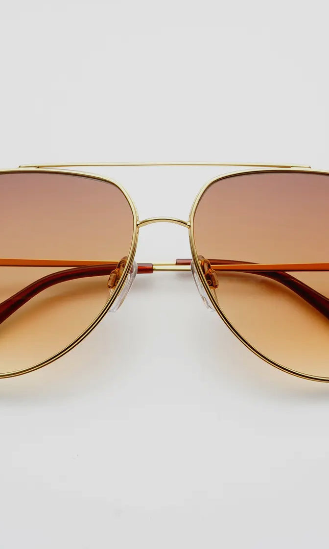 Freyrs Max Gold/Brown Sunglasses-Sunglasses-freyers-The Silo Boutique, Women's Fashion Boutique Located in Warren and Grand Forks North Dakota