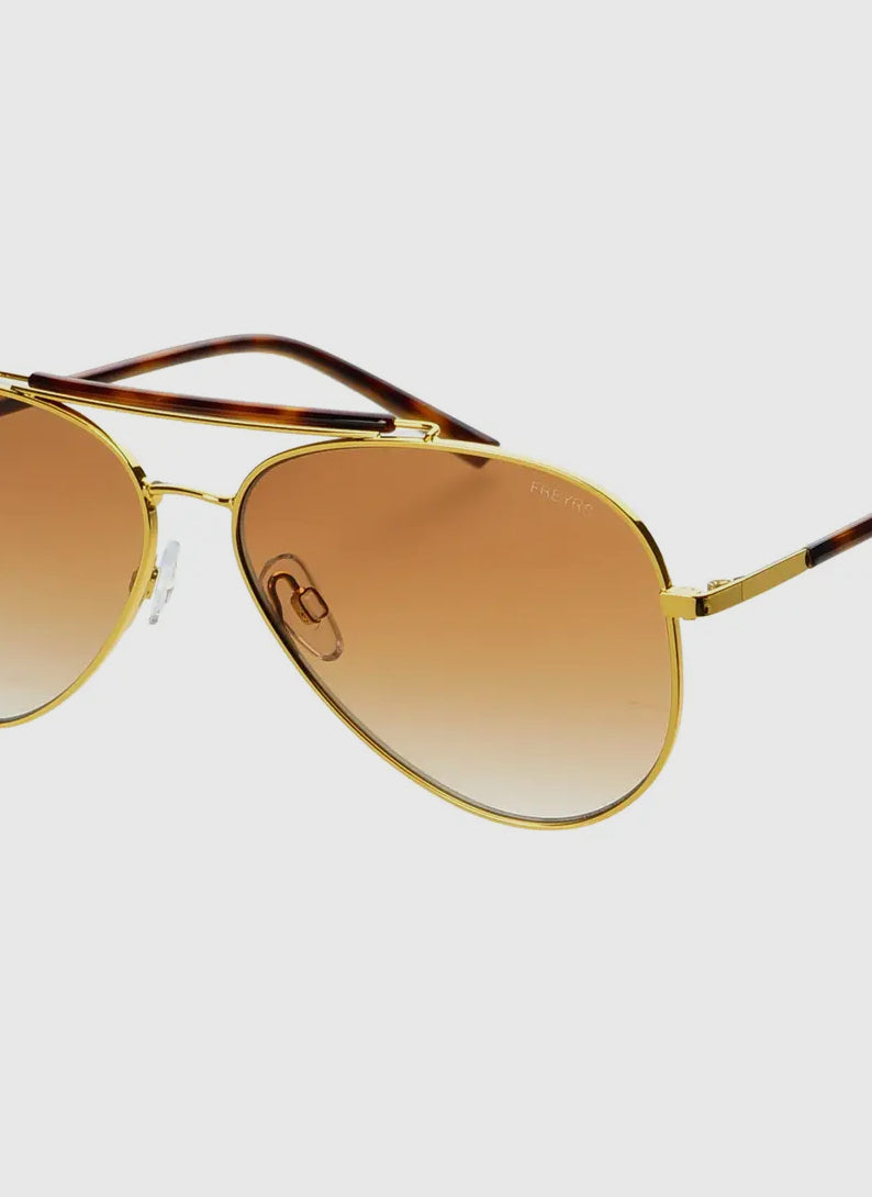 Freyrs Dallas Gold/Brown Sunglasses-Sunglasses-freyers-The Silo Boutique, Women's Fashion Boutique Located in Warren and Grand Forks North Dakota