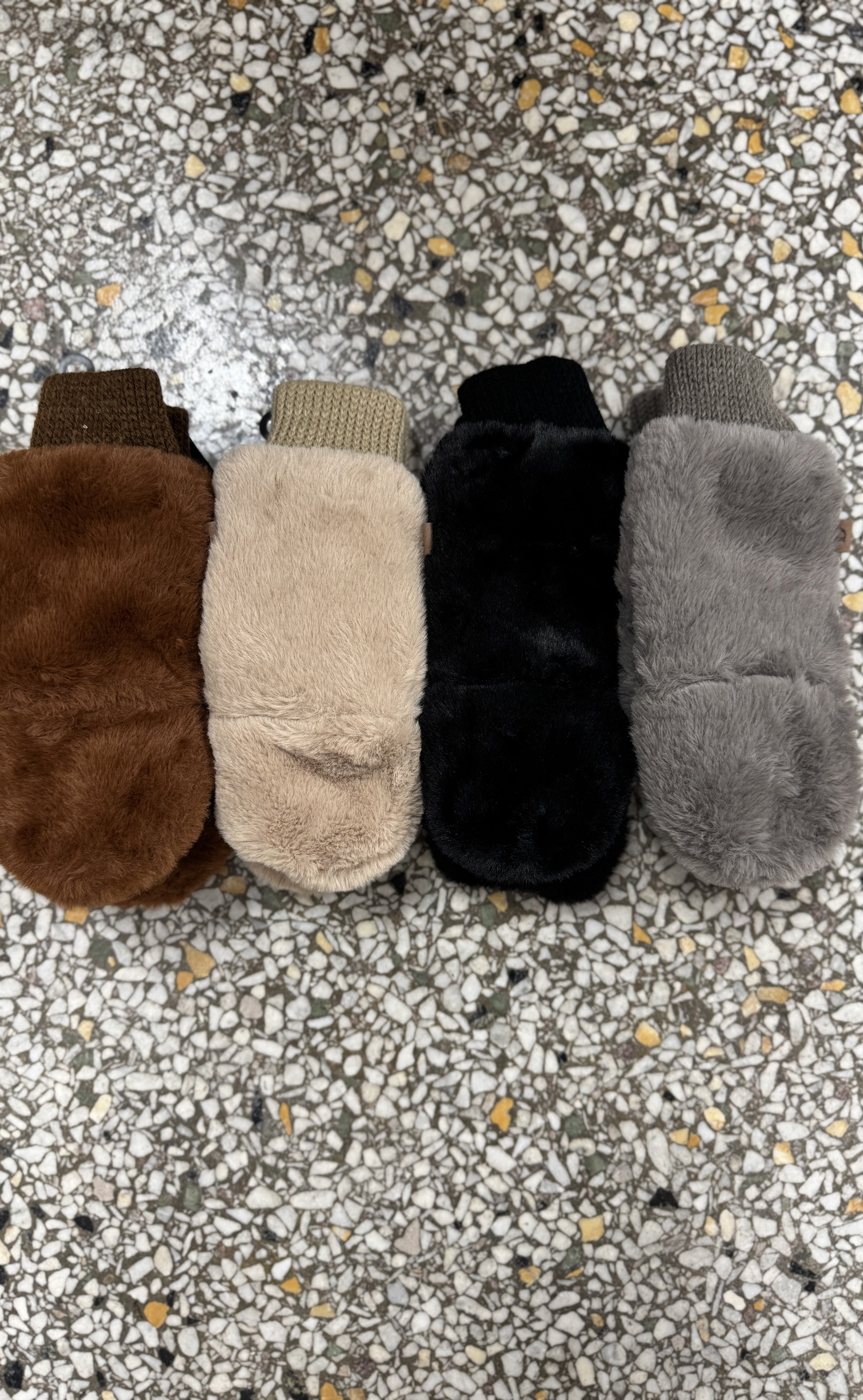Solid Faux Fur Mittens-Gloves & Mittens-fashion city-The Silo Boutique, Women's Fashion Boutique Located in Warren and Grand Forks North Dakota