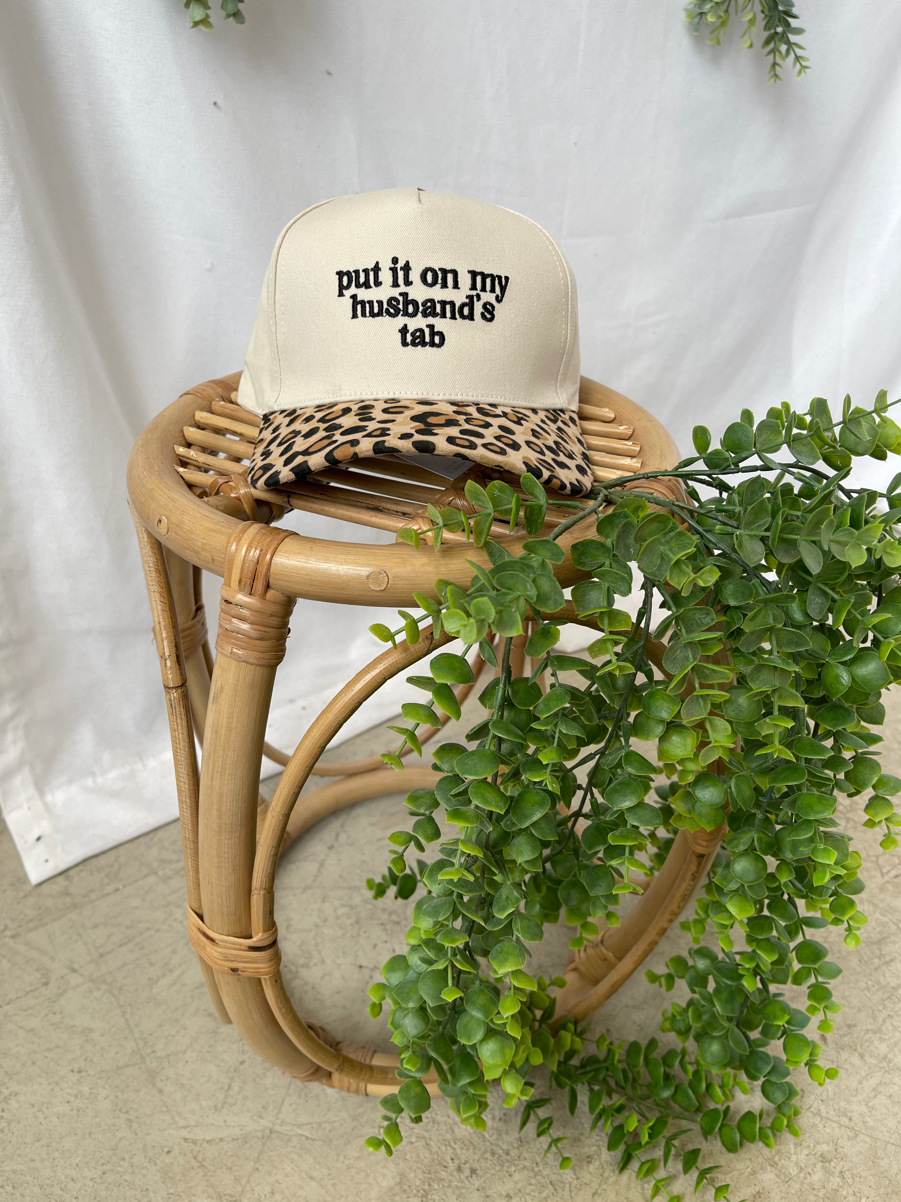 Zen Put it on My Husband's Tab Hat-Leopard-Hats-Zenana-The Silo Boutique, Women's Fashion Boutique Located in Warren and Grand Forks North Dakota