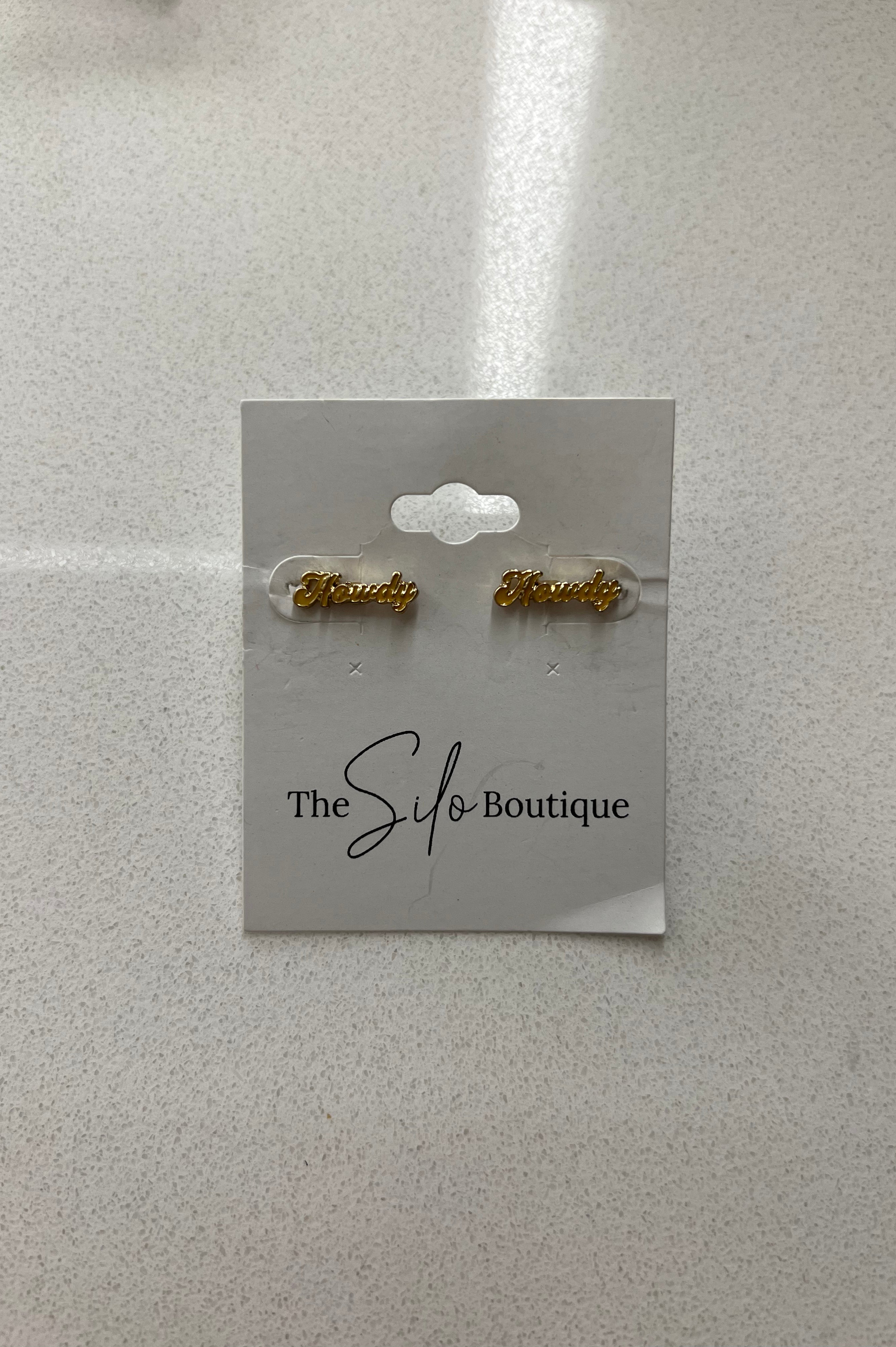 Mini Howdy Earrings-earrings-Dallas Market-The Silo Boutique, Women's Fashion Boutique Located in Warren and Grand Forks North Dakota