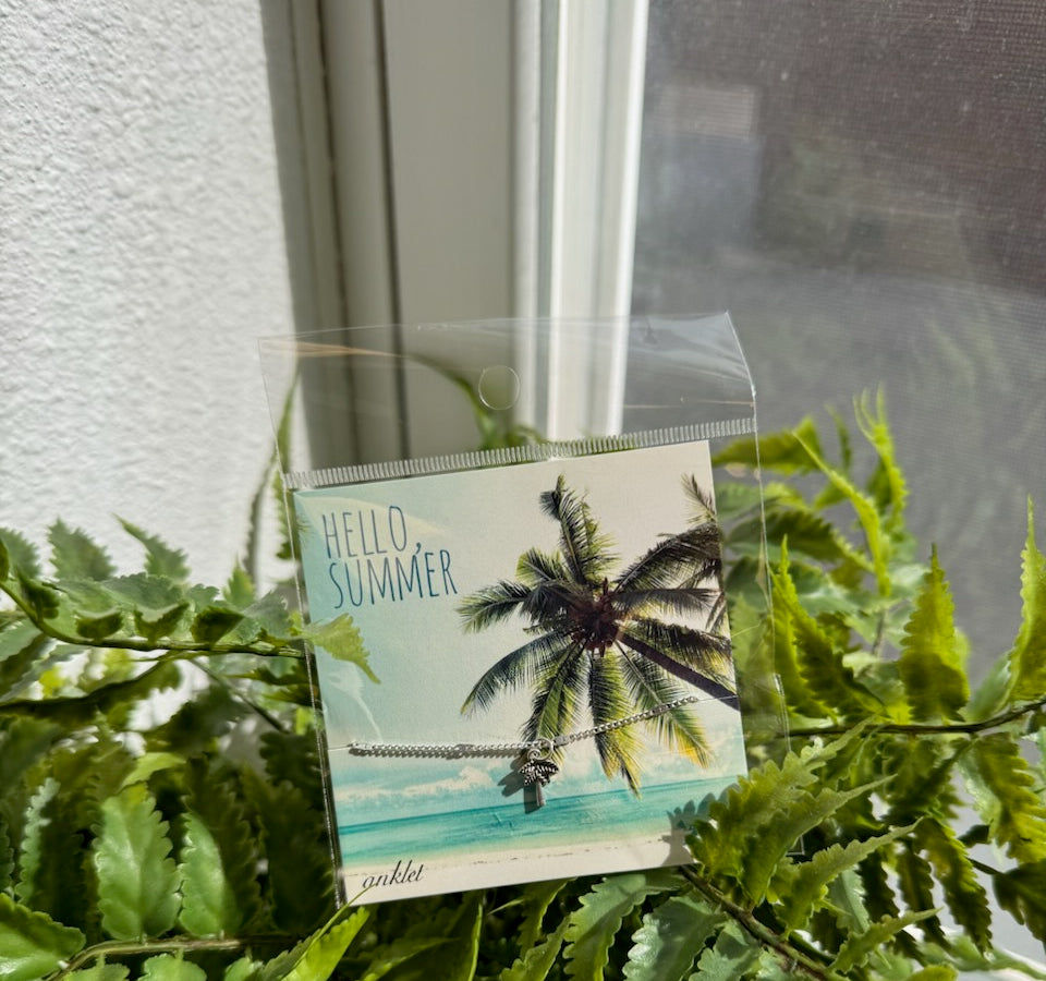 Palm Tree Ankle Bracelet-Ankle Bracelets-Fame-The Silo Boutique, Women's Fashion Boutique Located in Warren and Grand Forks North Dakota