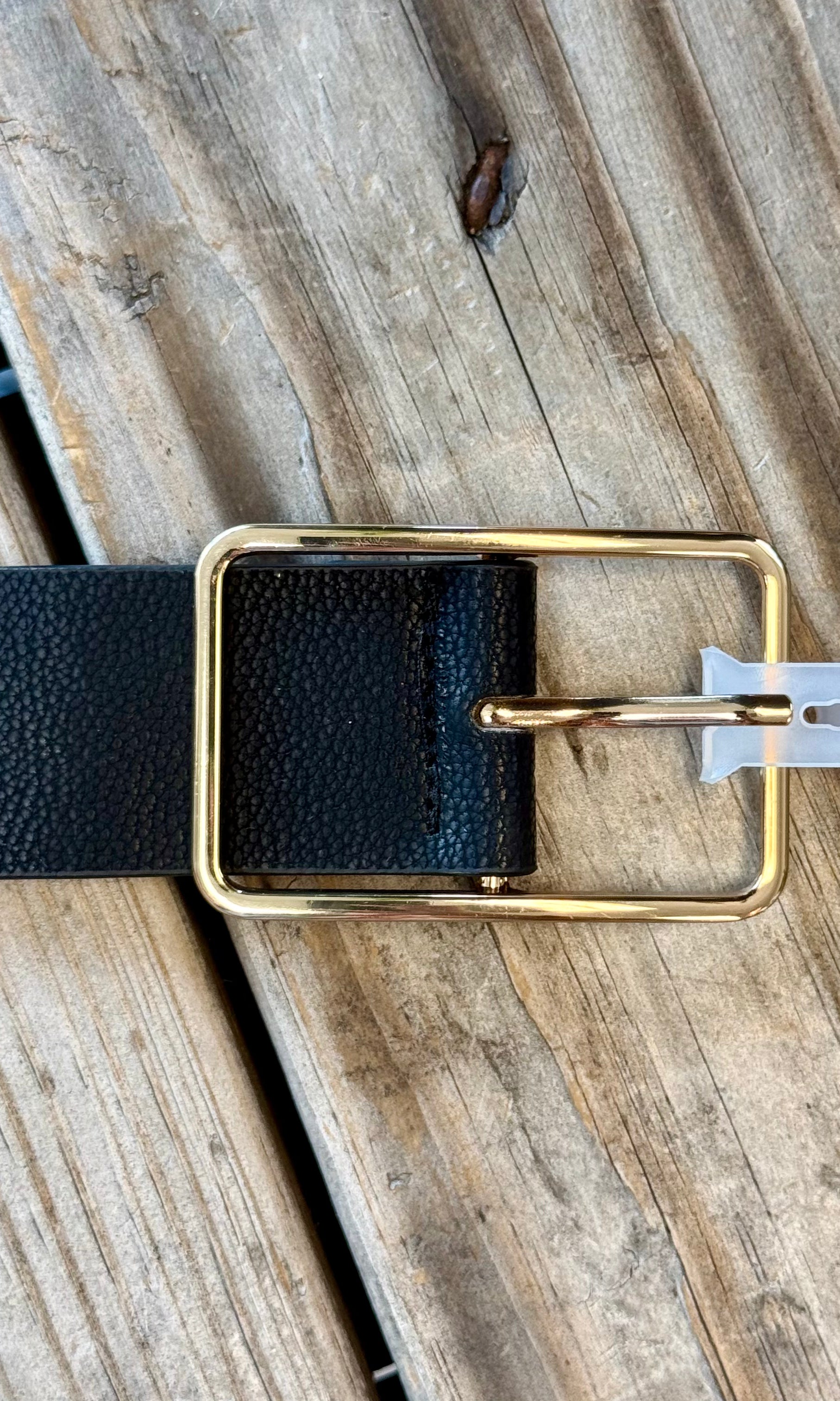 Rectangle Cut Out Buckle Belt-Black-Belts-Fame-The Silo Boutique, Women's Fashion Boutique Located in Warren and Grand Forks North Dakota