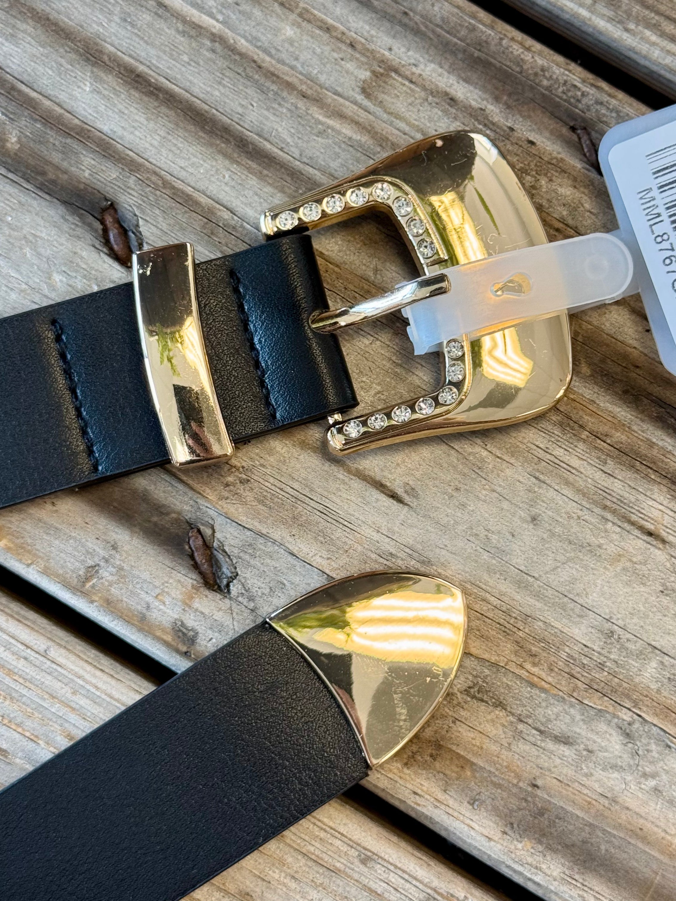 Rhinestone Buckle Belt-Belts-Fame-The Silo Boutique, Women's Fashion Boutique Located in Warren and Grand Forks North Dakota