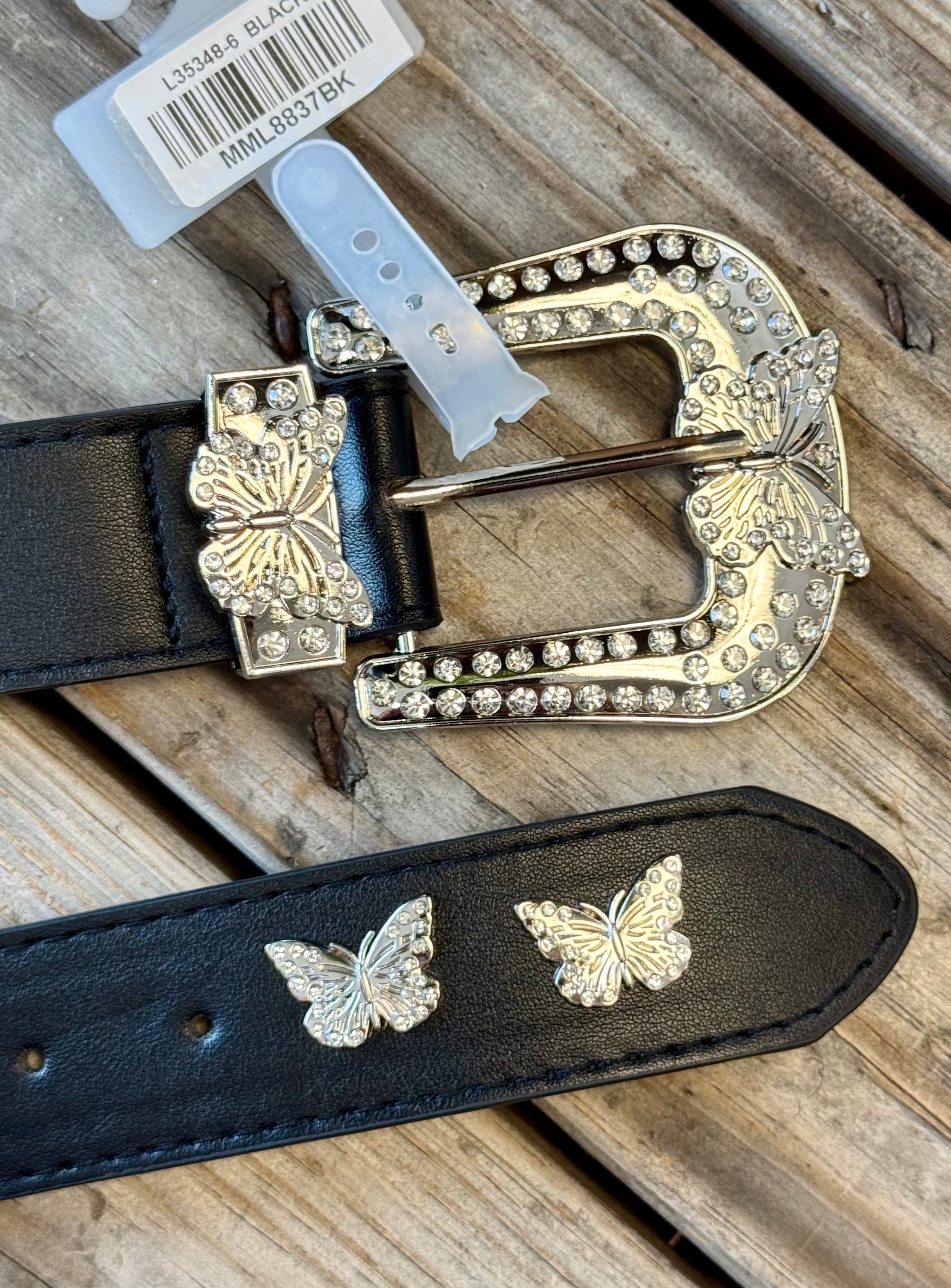 Rhinestone Butterfly Belt-Belts-Fame-The Silo Boutique, Women's Fashion Boutique Located in Warren and Grand Forks North Dakota