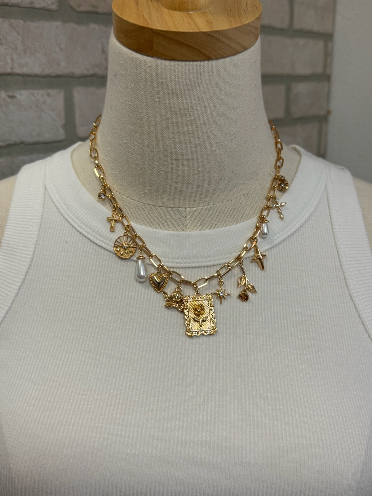 The 13 Charm Necklace-Necklaces-Fame-The Silo Boutique, Women's Fashion Boutique Located in Warren and Grand Forks North Dakota