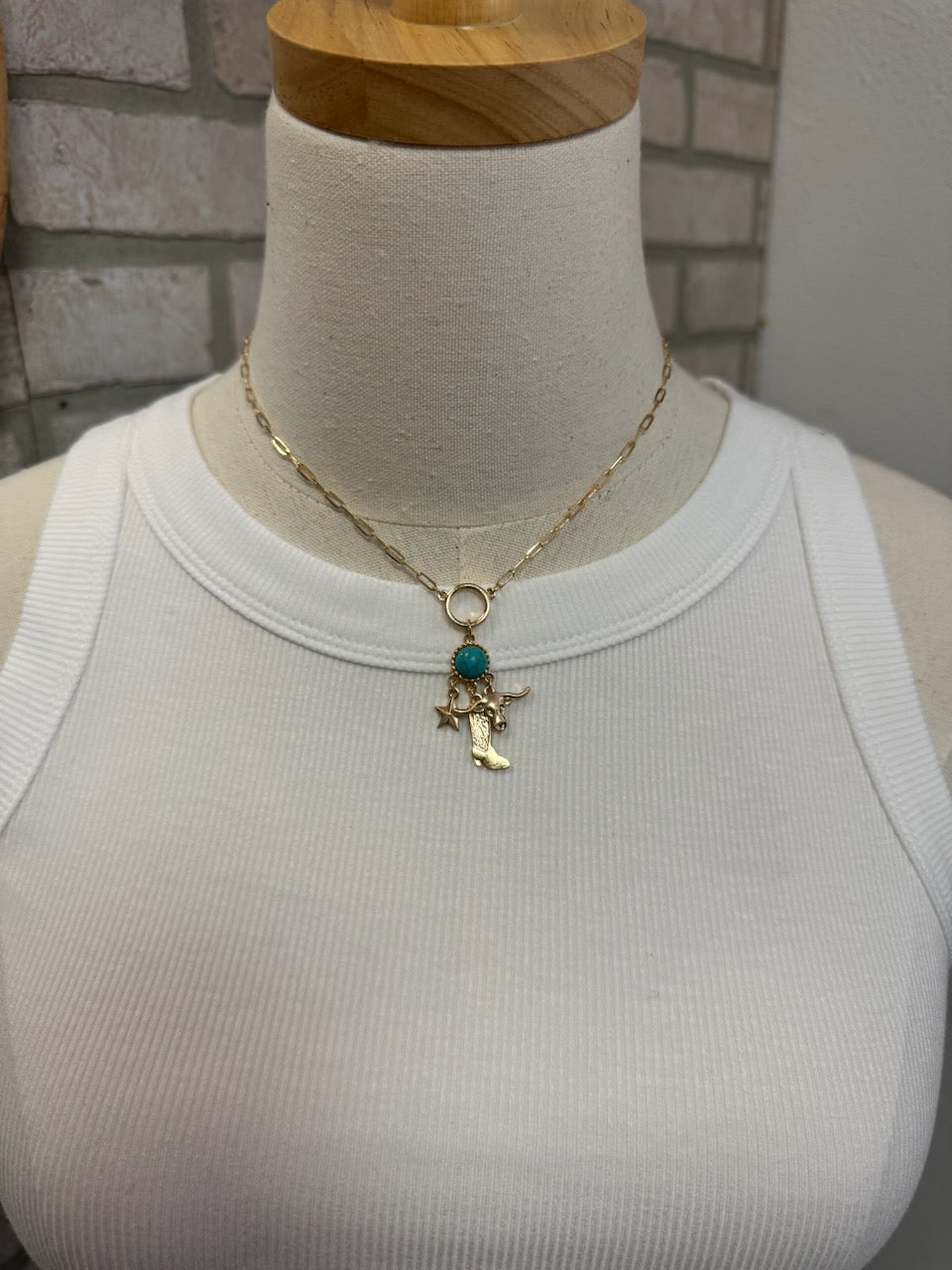 Western Charm and Turquoise Necklace-Necklaces-Fame-The Silo Boutique, Women's Fashion Boutique Located in Warren and Grand Forks North Dakota