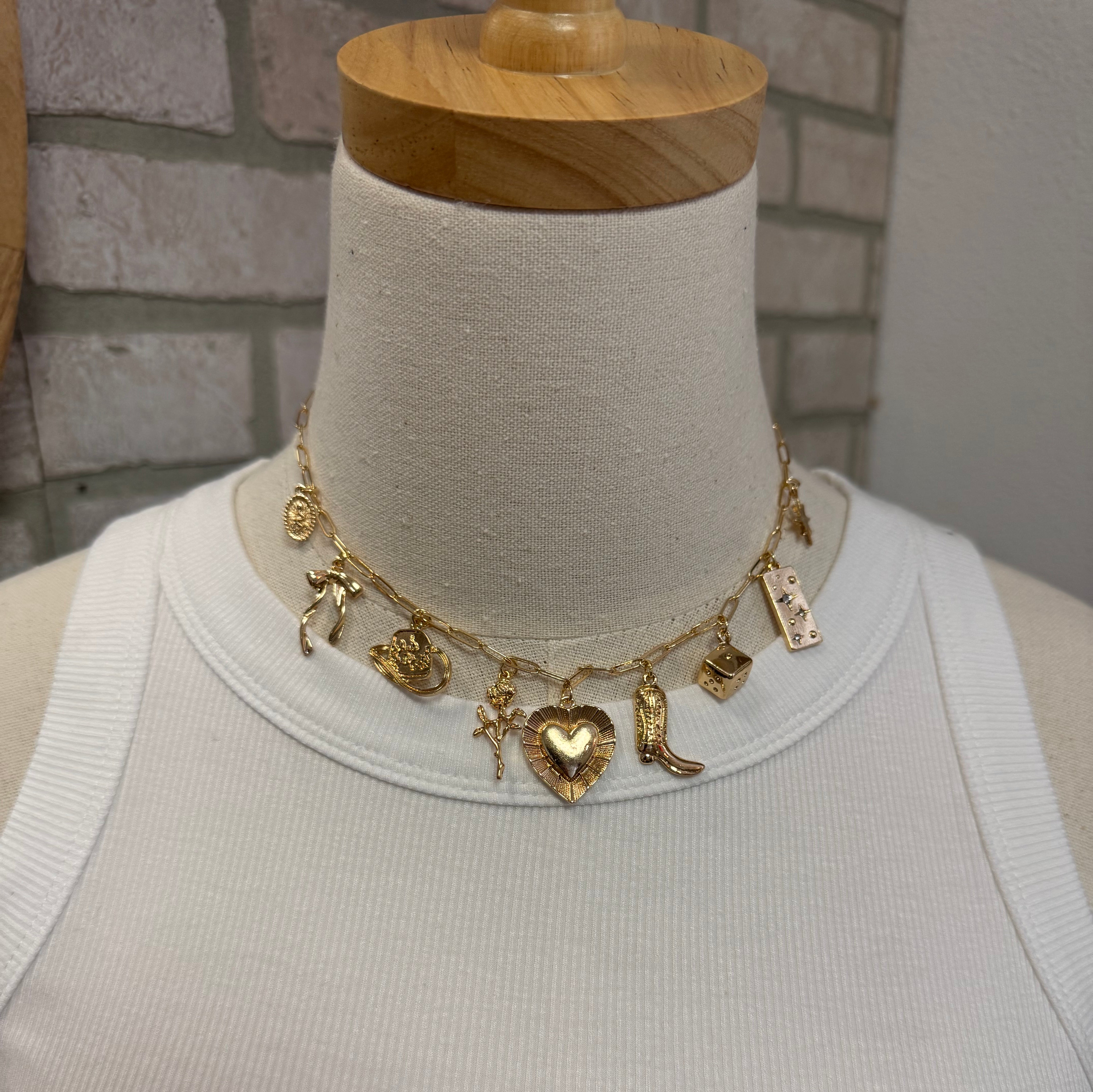 Yeehaw Charm Necklace-Necklaces-Fame-The Silo Boutique, Women's Fashion Boutique Located in Warren and Grand Forks North Dakota