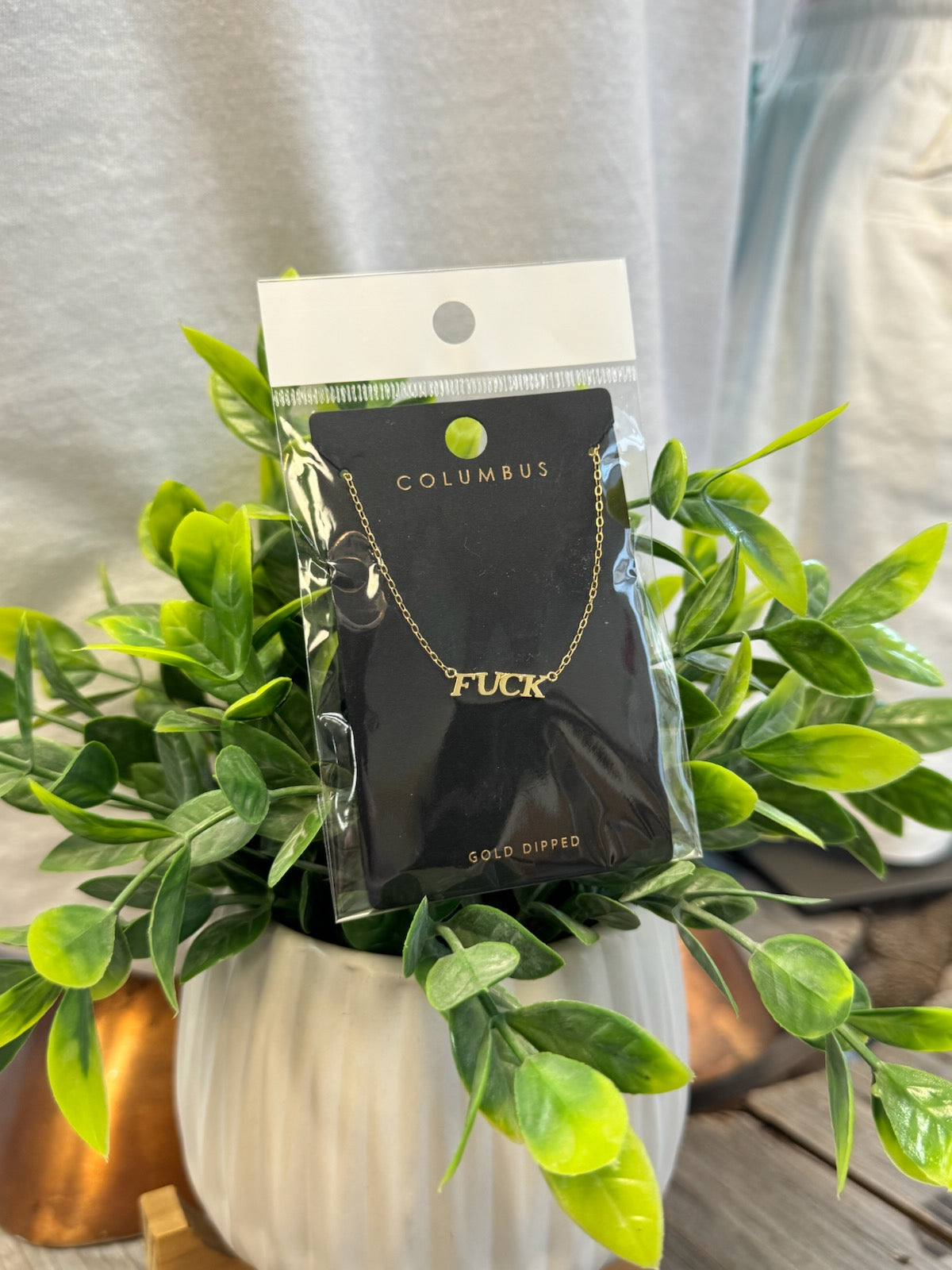 Fuck Print Necklace-Necklaces-Fame-The Silo Boutique, Women's Fashion Boutique Located in Warren and Grand Forks North Dakota