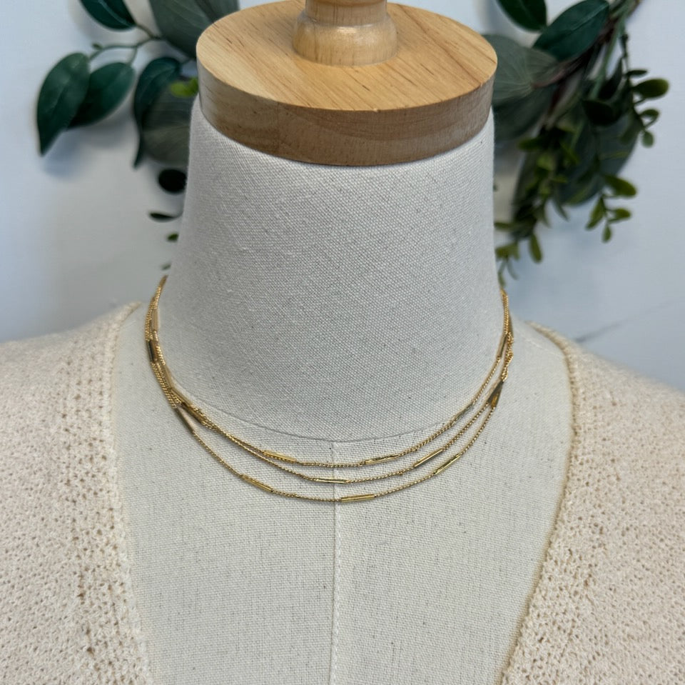 3 Layer Short Tube Necklace-Necklaces-Fame-The Silo Boutique, Women's Fashion Boutique Located in Warren and Grand Forks North Dakota