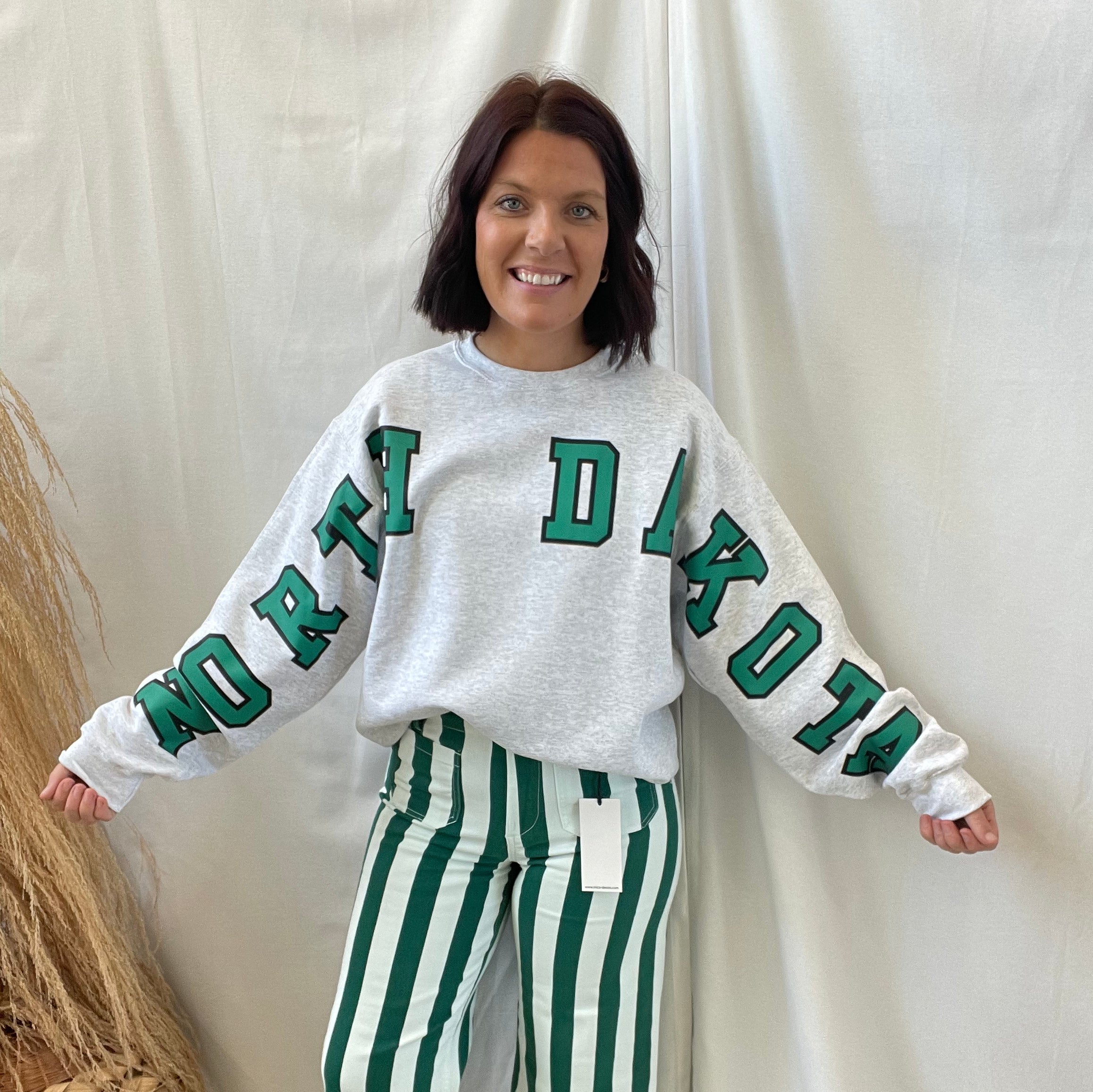 Grey North Dakota Sweatshirt-Sweatshirts-blackframe-The Silo Boutique, Women's Fashion Boutique Located in Warren and Grand Forks North Dakota