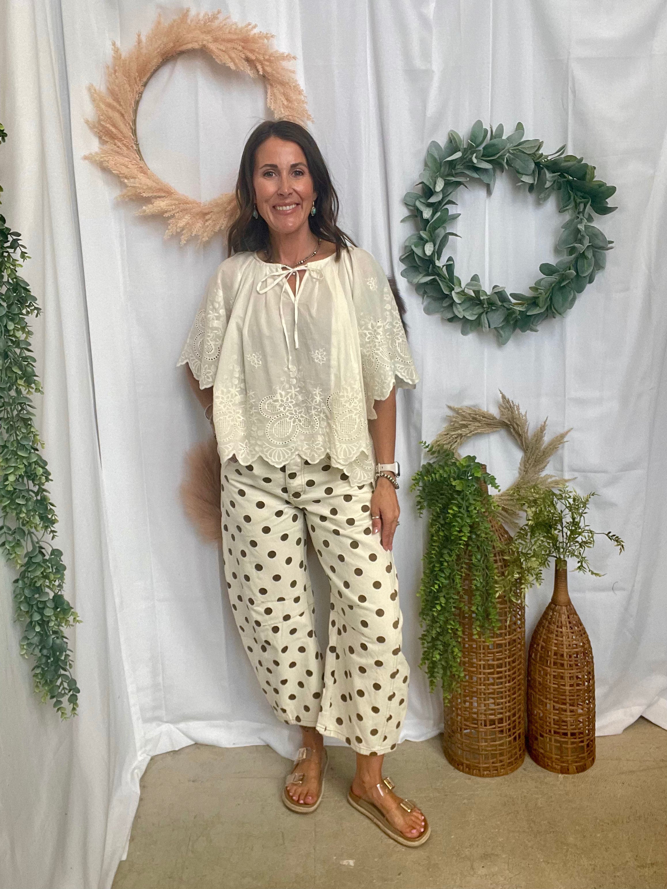 Avery Polka Dot Jeans-Jeans-eesome-The Silo Boutique, Women's Fashion Boutique Located in Warren and Grand Forks North Dakota