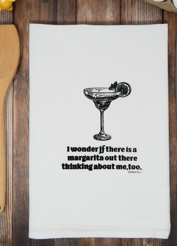 Wonder If There Is A Margarita Thinking About Me Tea Towel-Tea Towels-Green Bee-The Silo Boutique, Women's Fashion Boutique Located in Warren and Grand Forks North Dakota