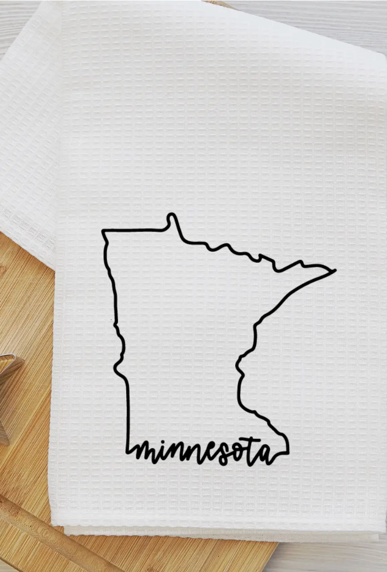 Minnesota Waffle Dish Tea Towel-Tea Towels-Daisy May Designs-The Silo Boutique, Women's Fashion Boutique Located in Warren and Grand Forks North Dakota