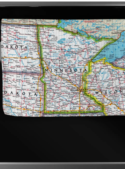 Minnesota Map Tea Towel-Tea Towels-Daisy May Designs-The Silo Boutique, Women's Fashion Boutique Located in Warren and Grand Forks North Dakota