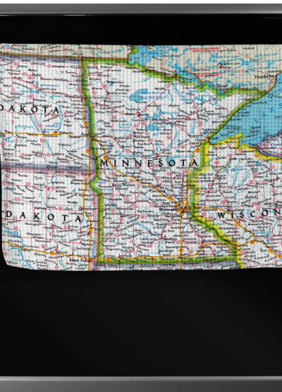 Minnesota Map Tea Towel-Tea Towels-Daisy May Designs-The Silo Boutique, Women's Fashion Boutique Located in Warren and Grand Forks North Dakota