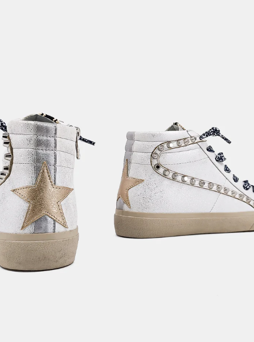 ShuShop Rio White Silver Sneaker-Shoes-shushop-The Silo Boutique, Women's Fashion Boutique Located in Warren and Grand Forks North Dakota