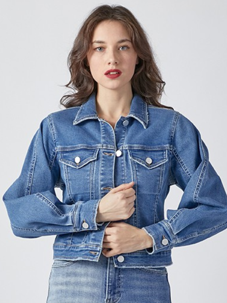 Risen Balloon Sleeve Denim Jacket-Coats & Jackets-risen-The Silo Boutique, Women's Fashion Boutique Located in Warren and Grand Forks North Dakota