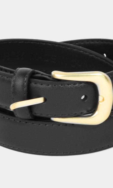 Black Genuine Leather Belt-Belts-Fame-The Silo Boutique, Women's Fashion Boutique Located in Warren and Grand Forks North Dakota