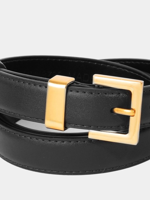 Black Square Leather Belt-Belts-Fame-The Silo Boutique, Women's Fashion Boutique Located in Warren and Grand Forks North Dakota