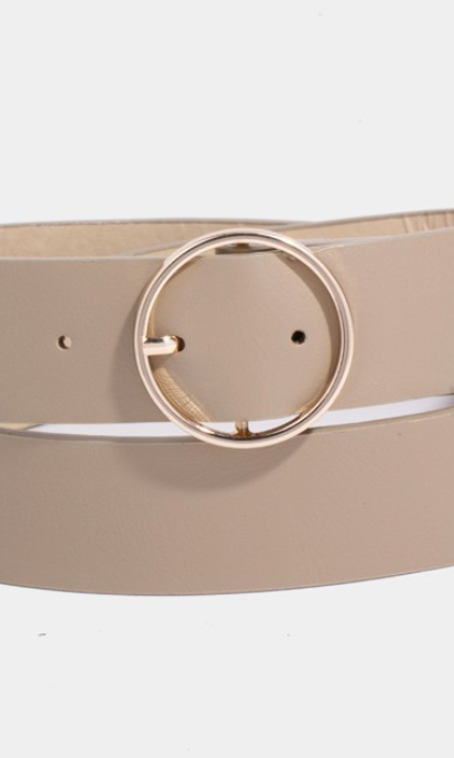 Khaki Circle Belt-Belts-Fame-The Silo Boutique, Women's Fashion Boutique Located in Warren and Grand Forks North Dakota