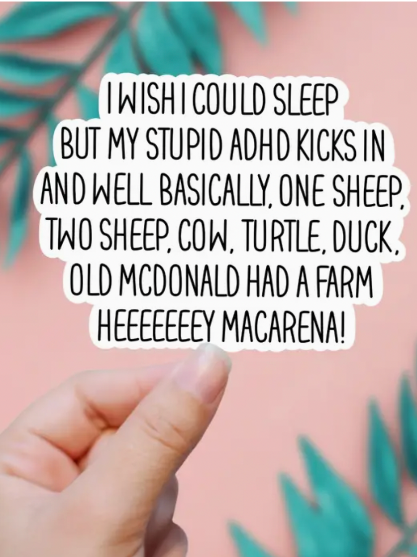 I Wish I Could Sleep Adhd Sticker-Stickers-faire-The Silo Boutique, Women's Fashion Boutique Located in Warren and Grand Forks North Dakota