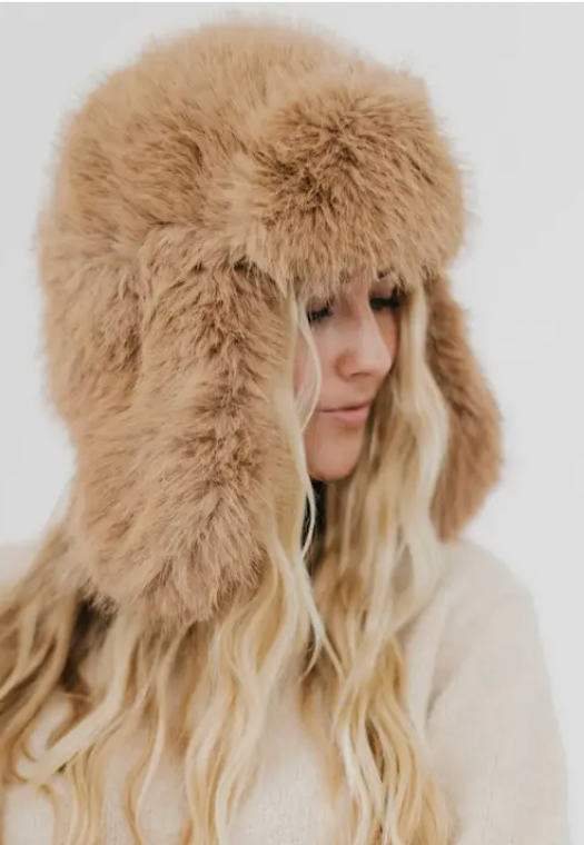 Pretty Simple Bomber Hat-Camel-Hats-pretty simple-The Silo Boutique, Women's Fashion Boutique Located in Warren and Grand Forks North Dakota