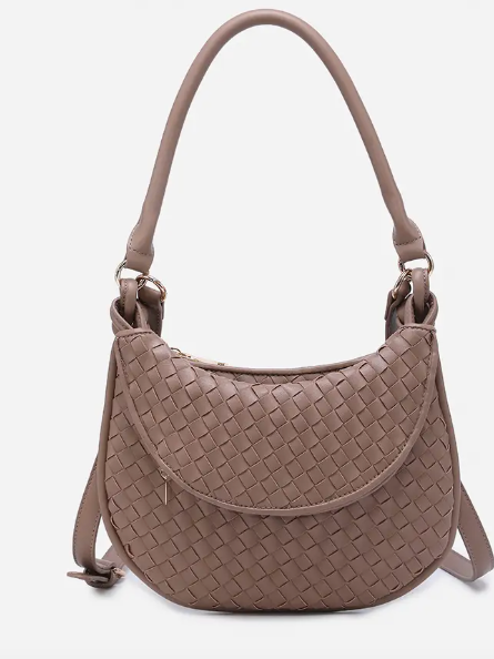 Jen and Co Kaylor Woven Purse-Taupe-Purses-Jen and Co-The Silo Boutique, Women's Fashion Boutique Located in Warren and Grand Forks North Dakota