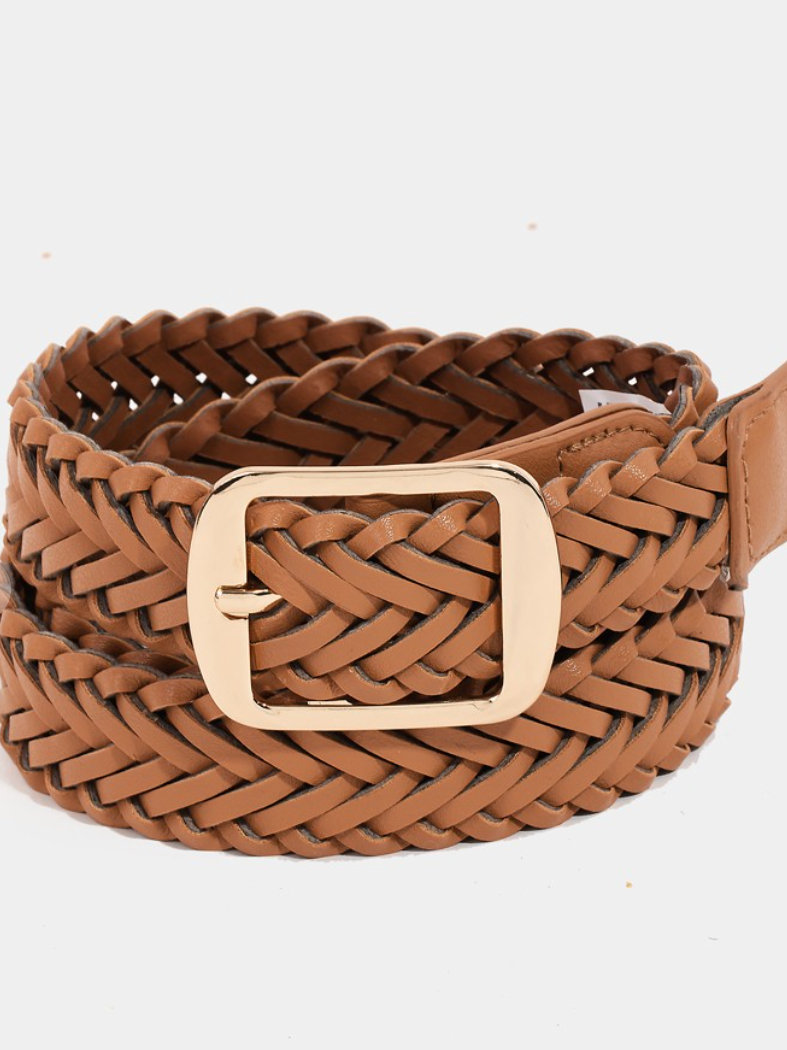 Braided Belt-Brown-Belts-Fame-The Silo Boutique, Women's Fashion Boutique Located in Warren and Grand Forks North Dakota