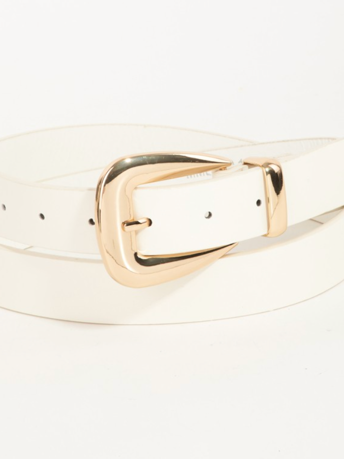 Smooth Belt-Ivory-Belts-Fame-The Silo Boutique, Women's Fashion Boutique Located in Warren and Grand Forks North Dakota